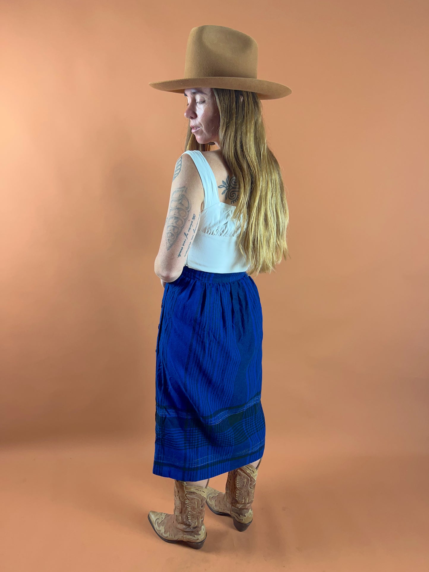 VINTAGE 70’s Checkered Midi Skirt 8