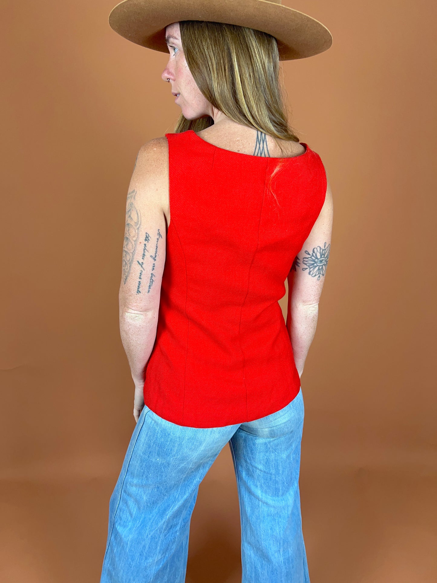 VINTAGE 70s Red Vest 8