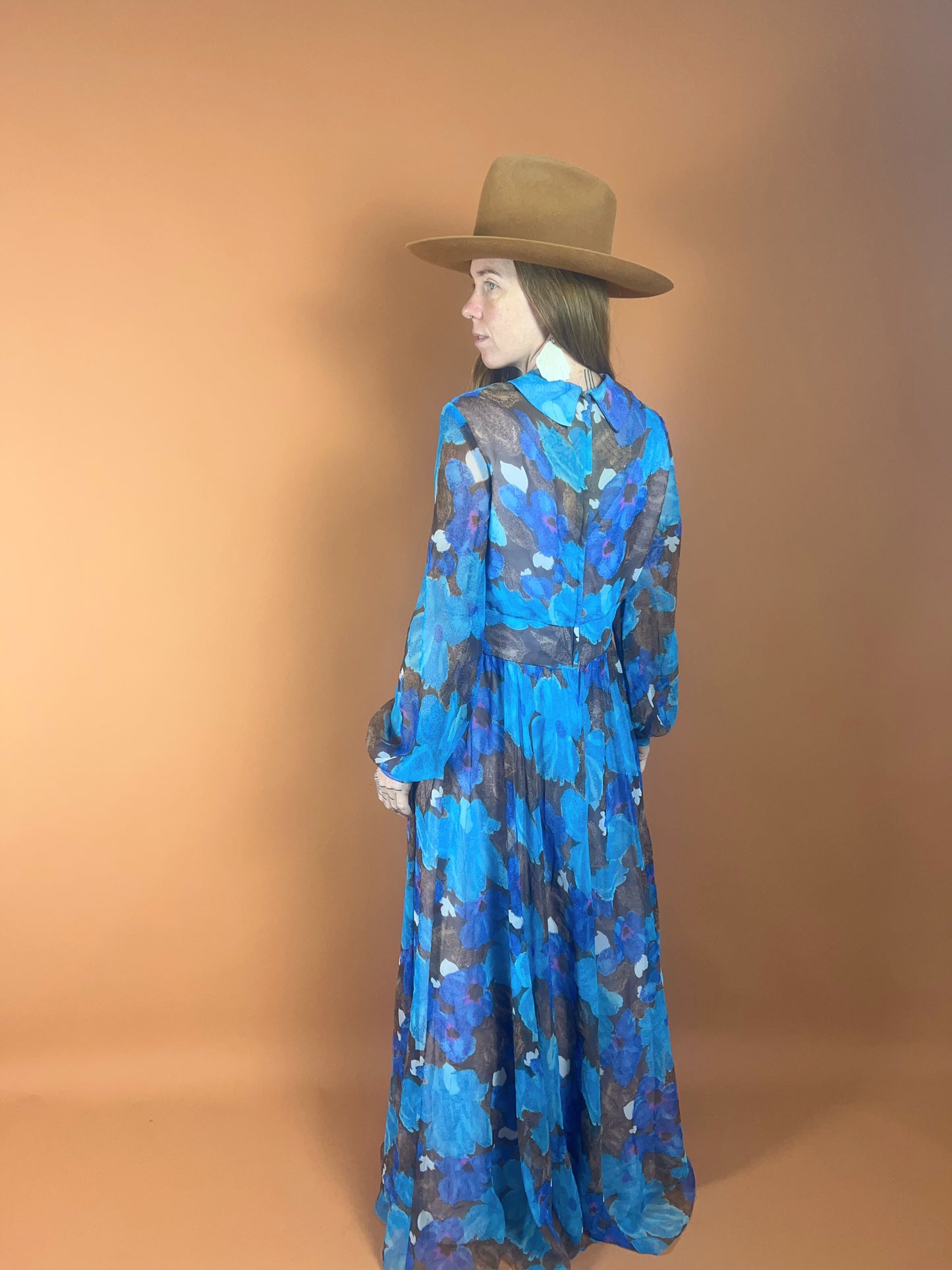 VTG 60’s Floral Maxi Dress 12-14