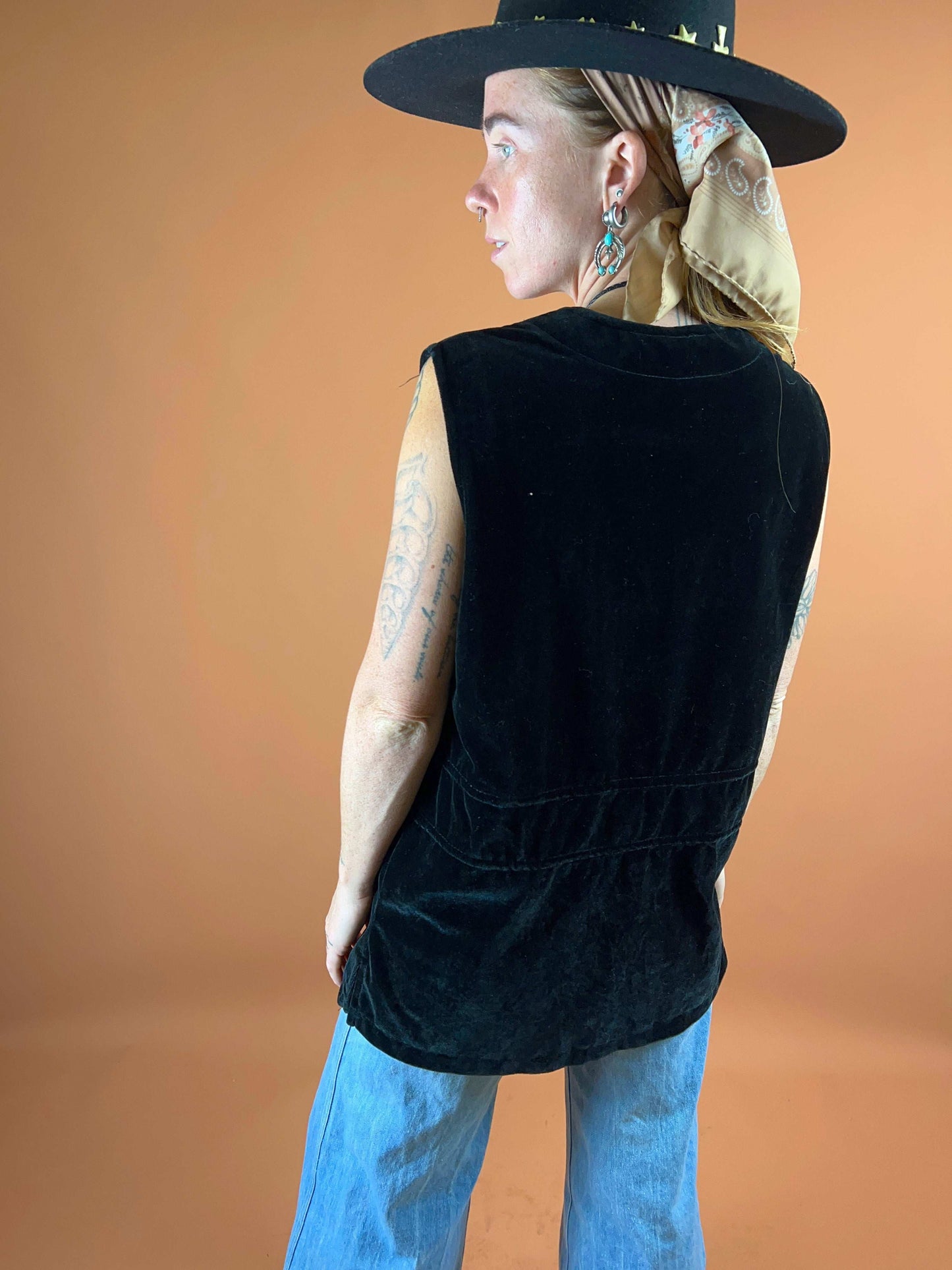 VTG 70's/80's Long Velvet Vest 12-14