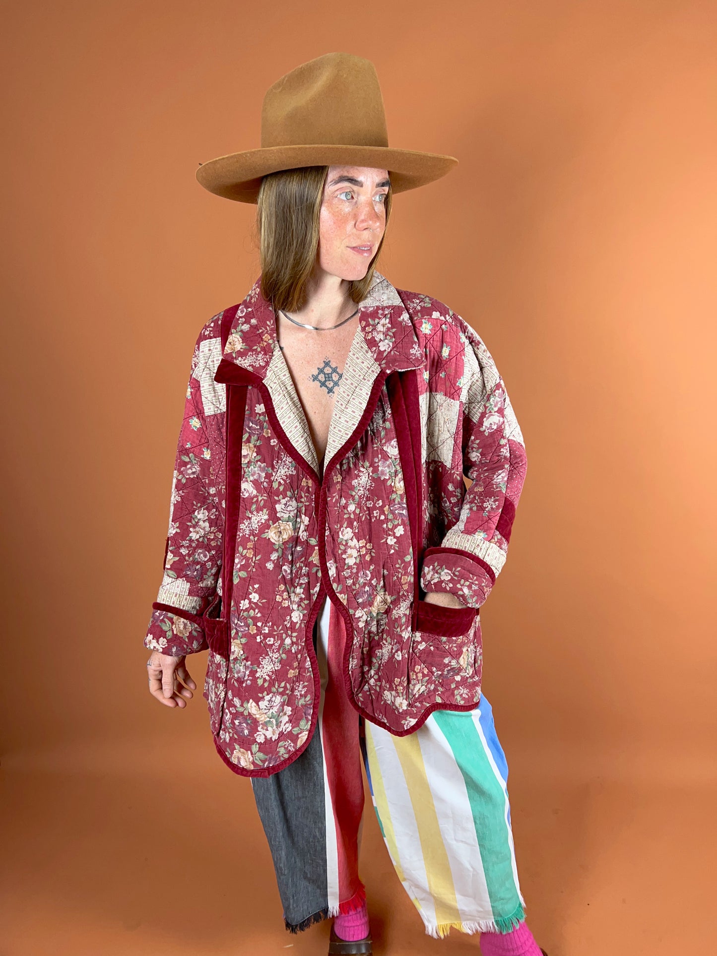 SECOND LOVE SLOW FASHION Vintage Upcycled Quilt Jacket OS