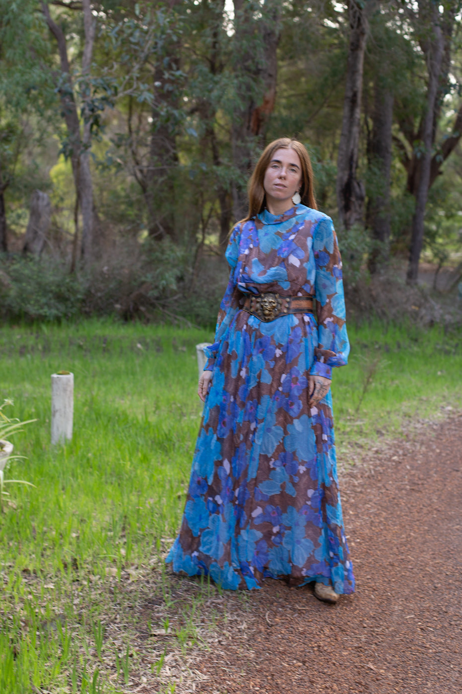 VTG 60’s Floral Maxi Dress 12-14