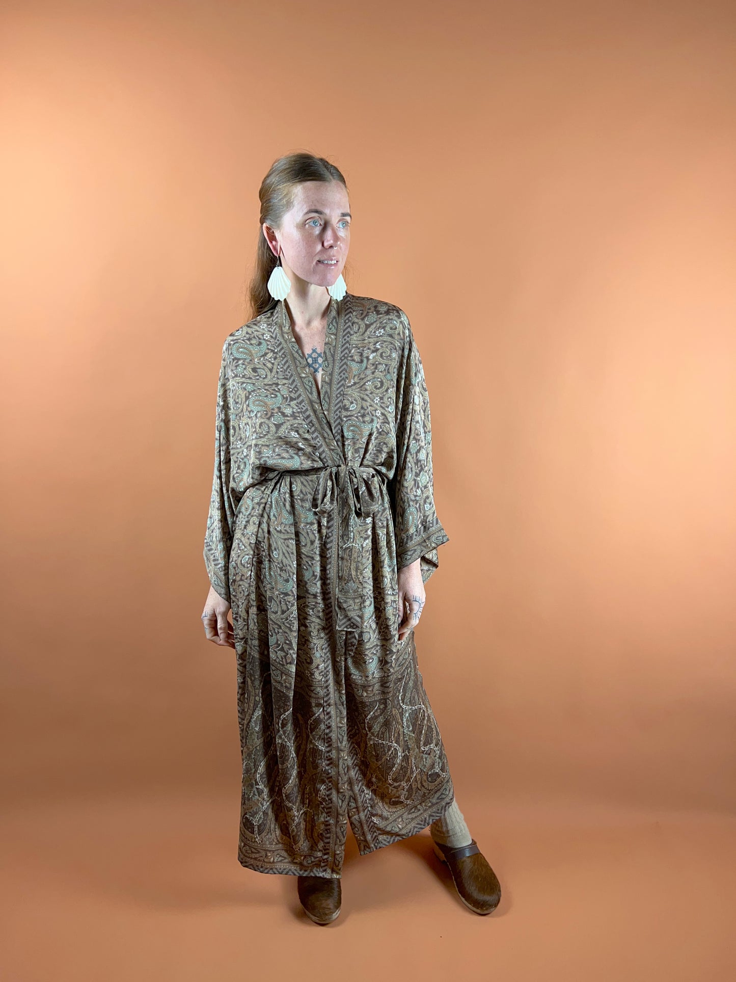 UPCYCLED Indian Silk Robe OS