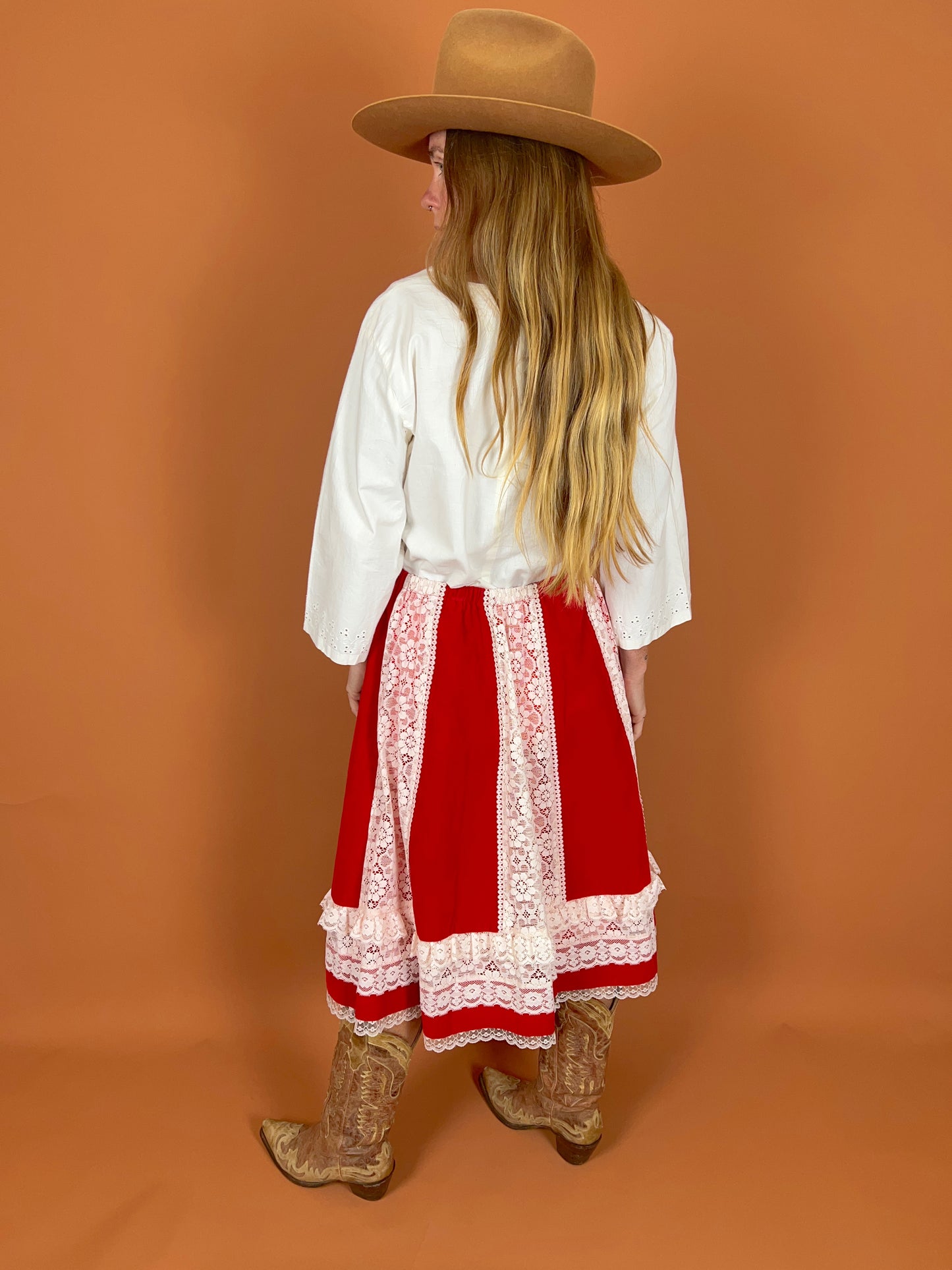 VINTAGE 60's Velvet Lace Skirt 12-14