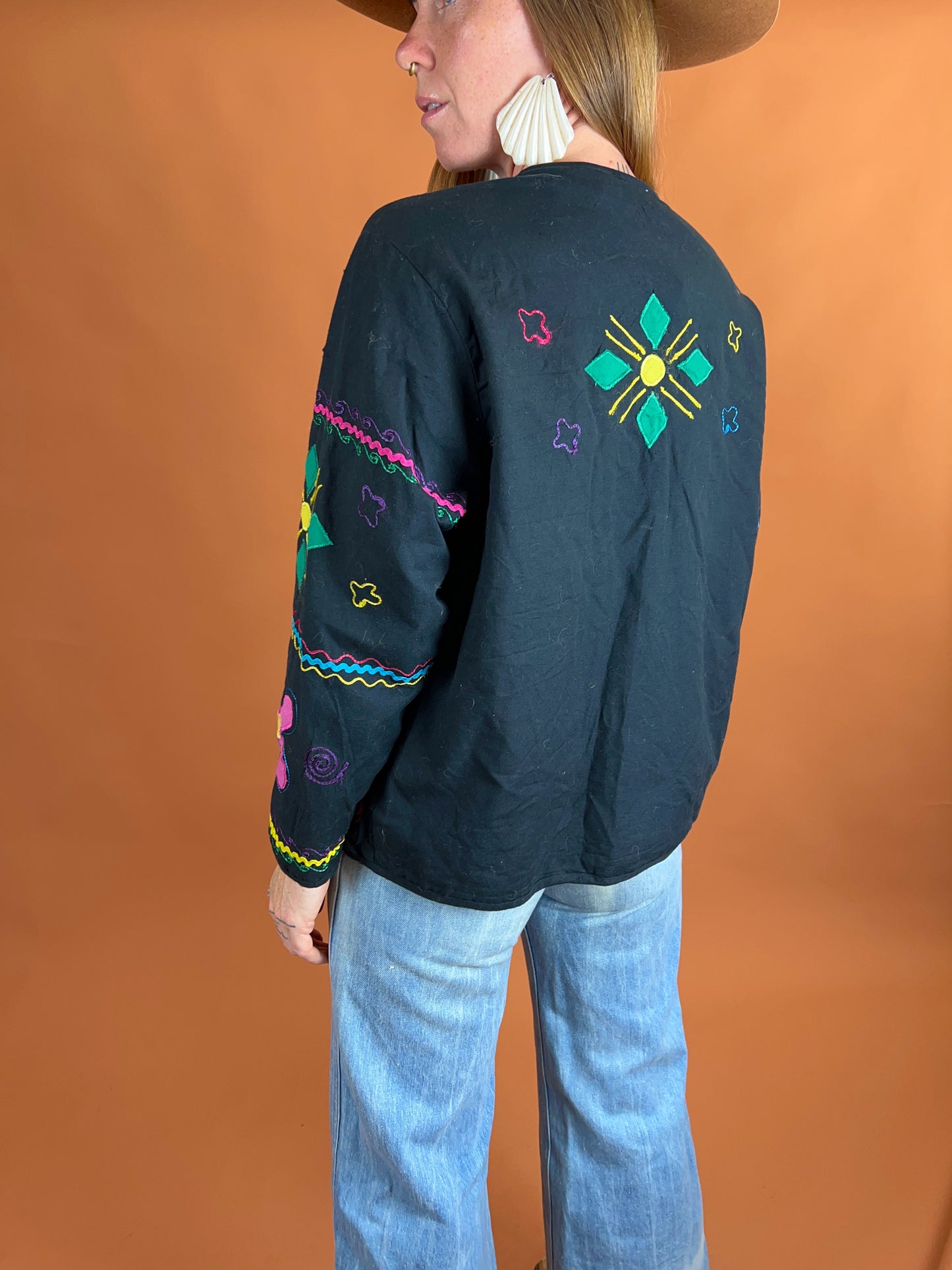 VINTAGE 80's Embroidered Lightweight Jacket 12