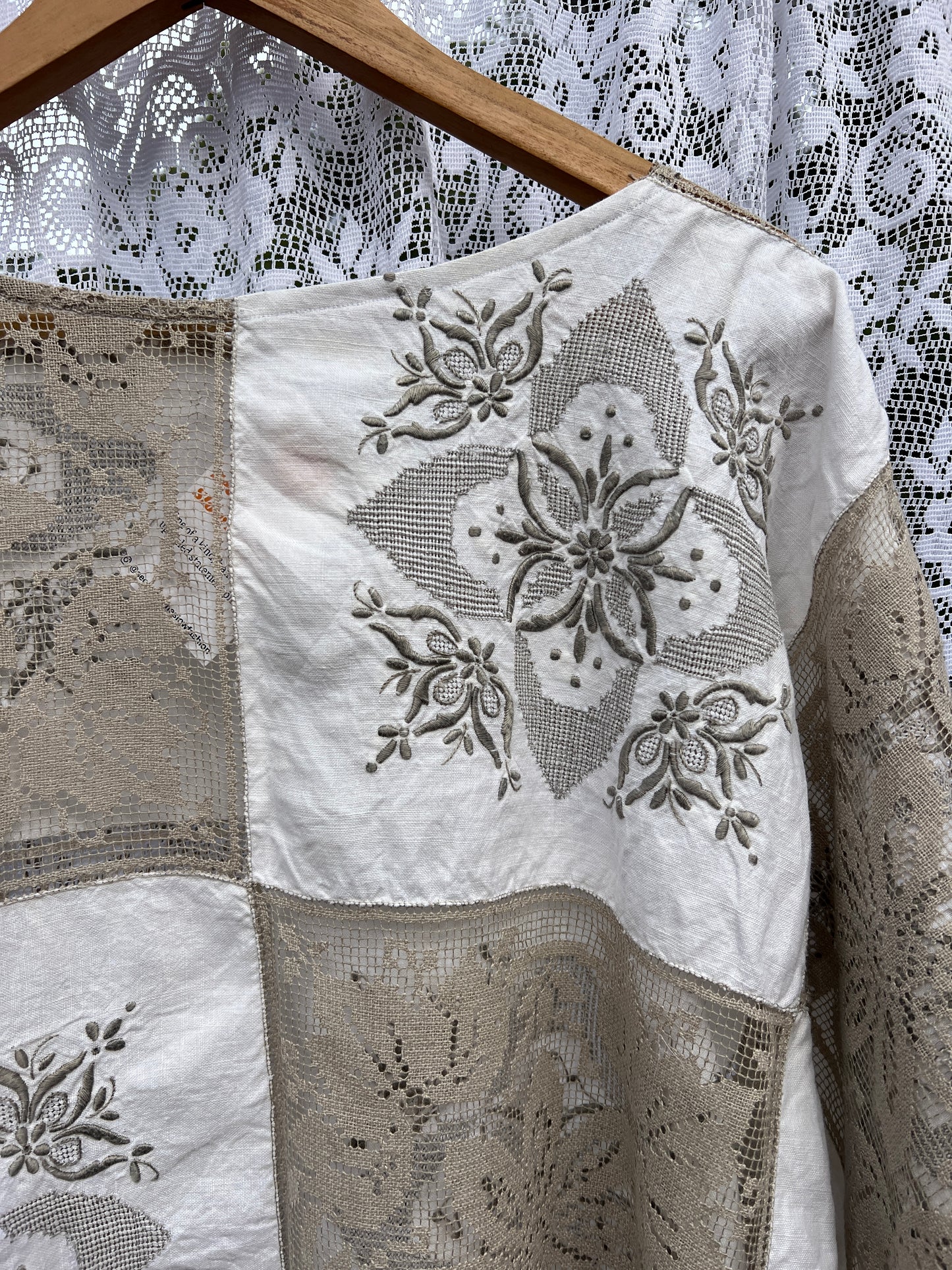 SECOND SHINE SLOW FASHION Vintage Linen & Lace Tablecloth Dress OS