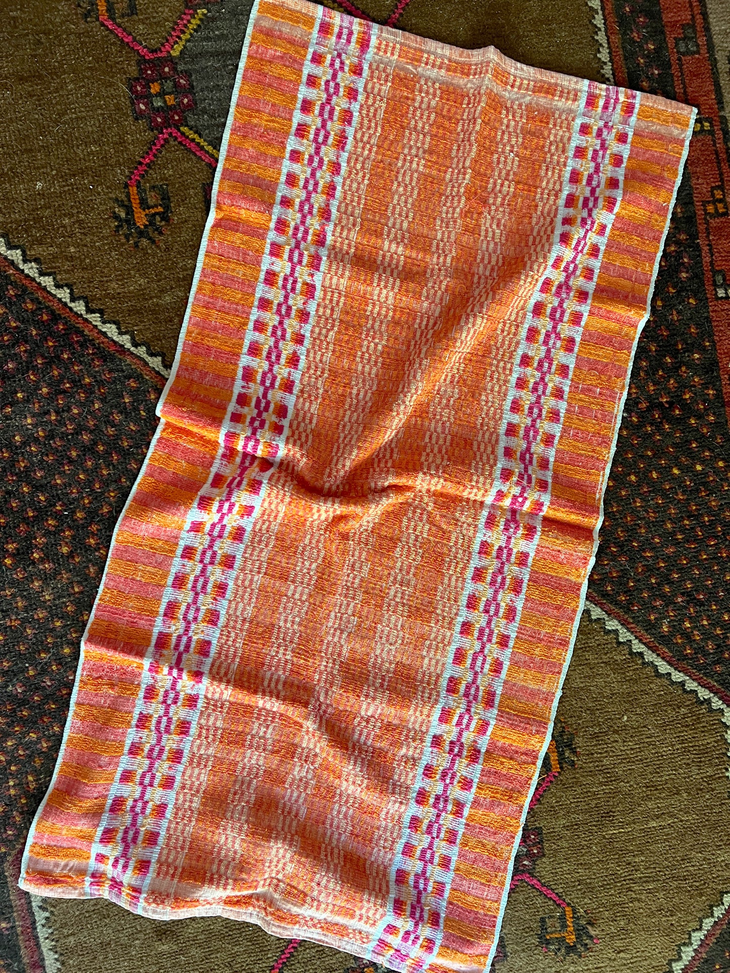 VINTAGE 60's Orange Stripe Towel