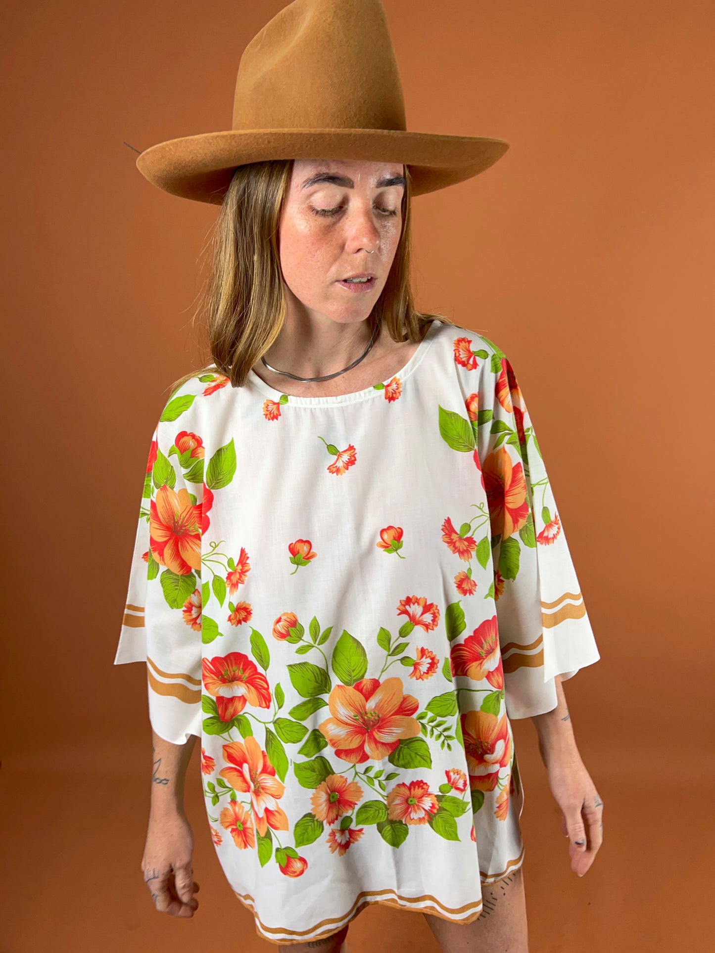 SECOND LOVE SLOW FASHION Vintage Upcycled Tablecloth Tunic OS