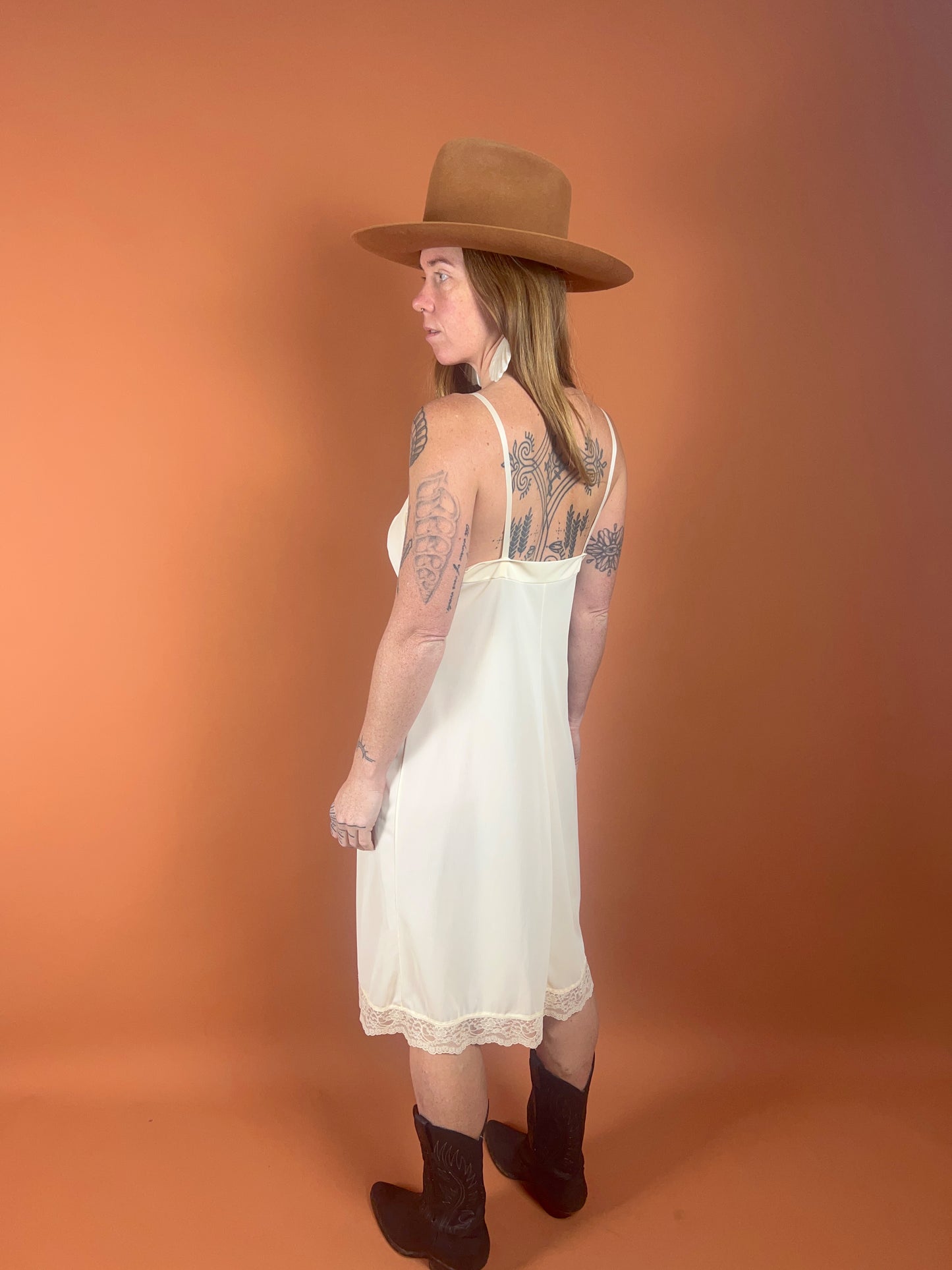 VTG 70’s Cream Australian Made Slip Dress 12