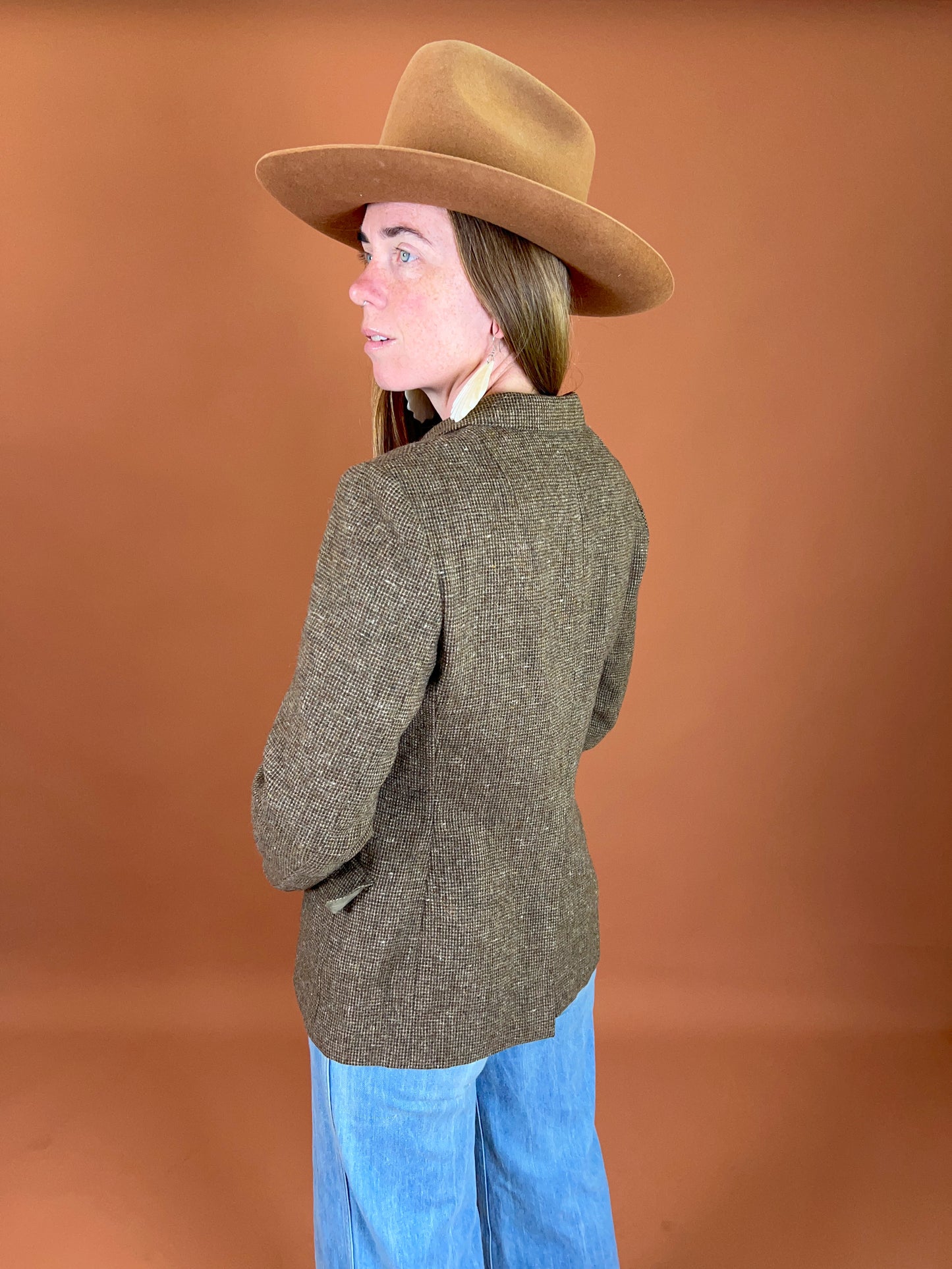 VINTAGE 70's Tweed Suit Jacket 8-10