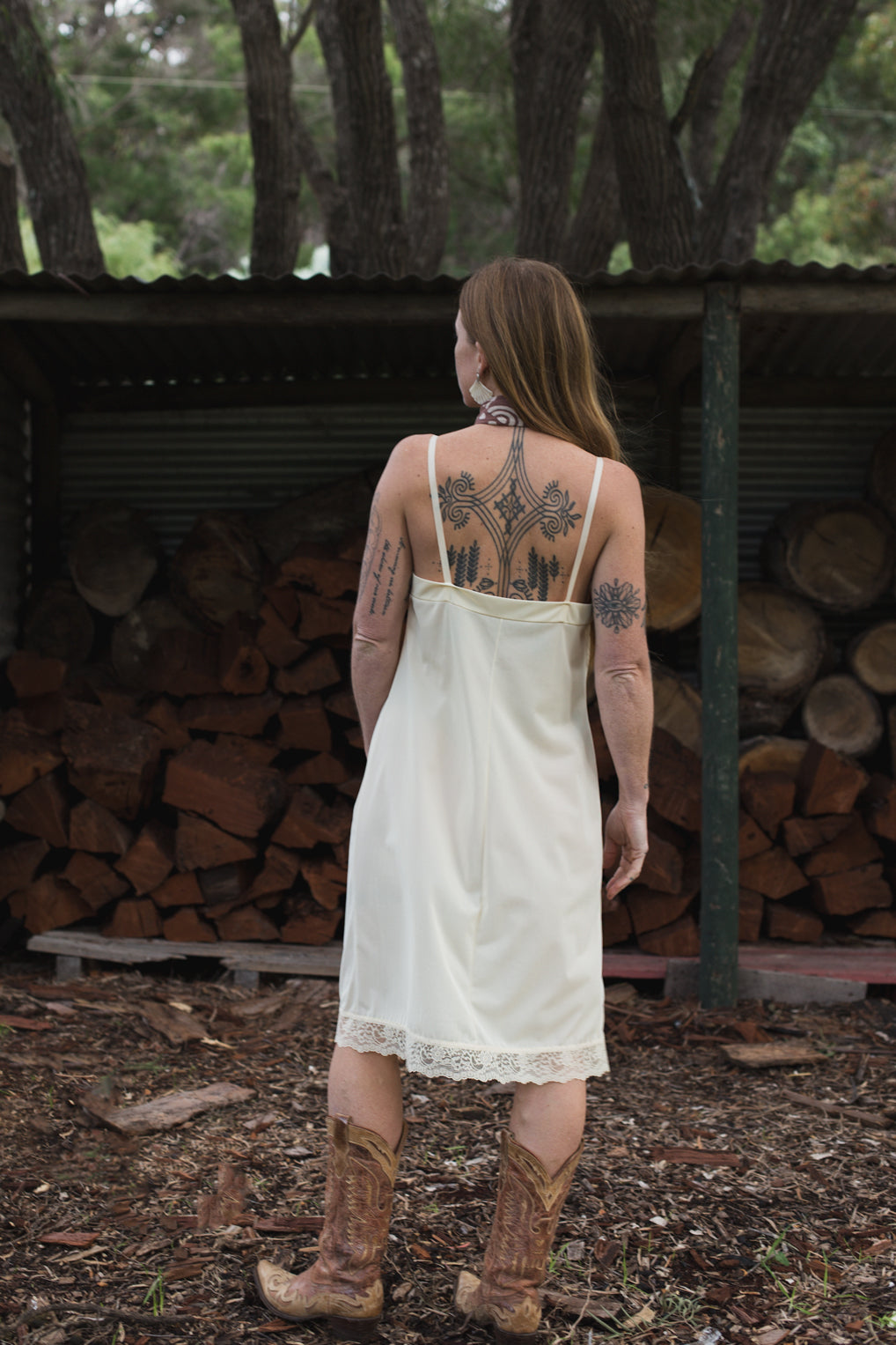 VTG 70’s Cream Australian Made Slip Dress 12