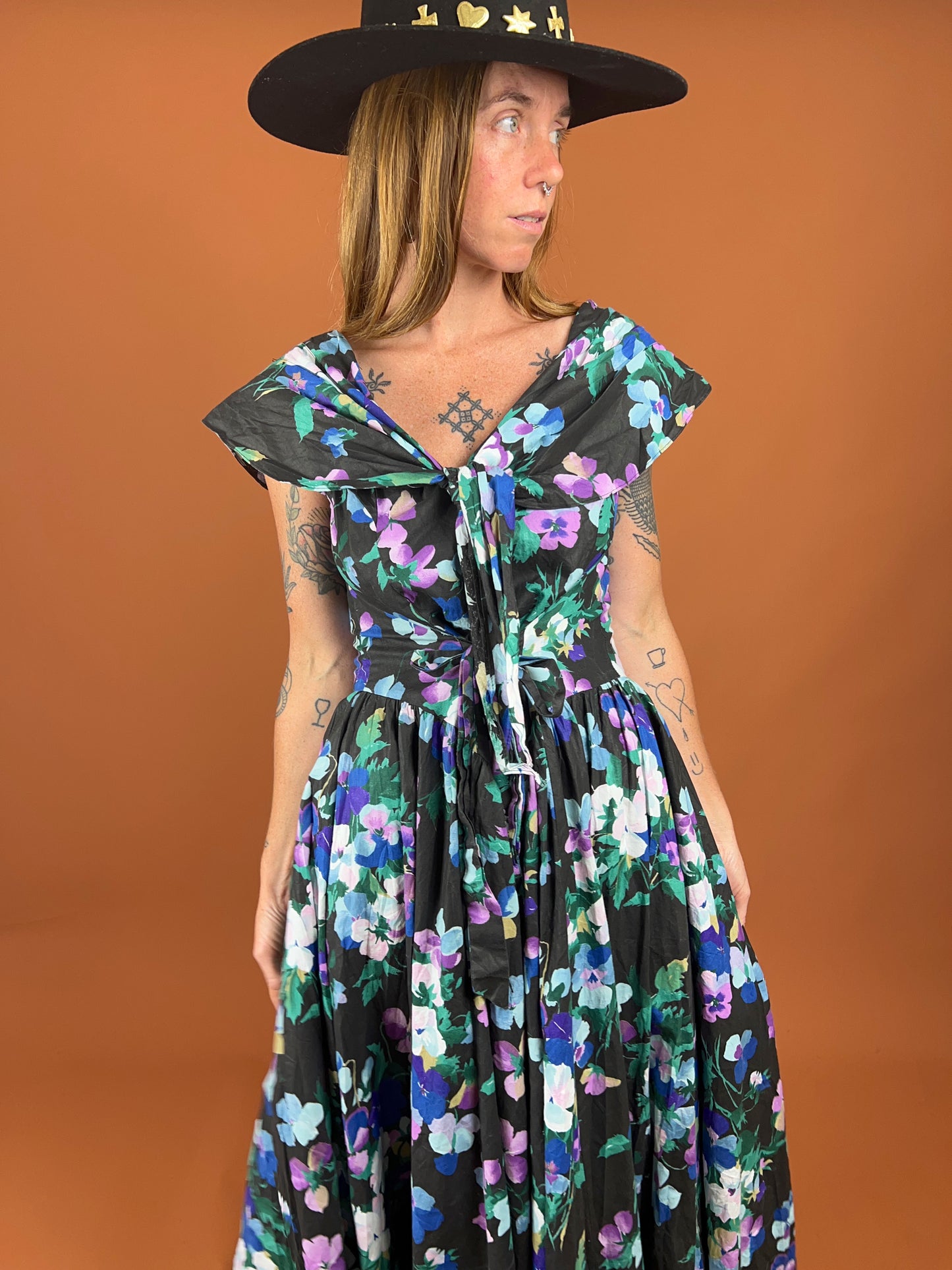 VTG 50's/60's Cotton Maxi Dress 12