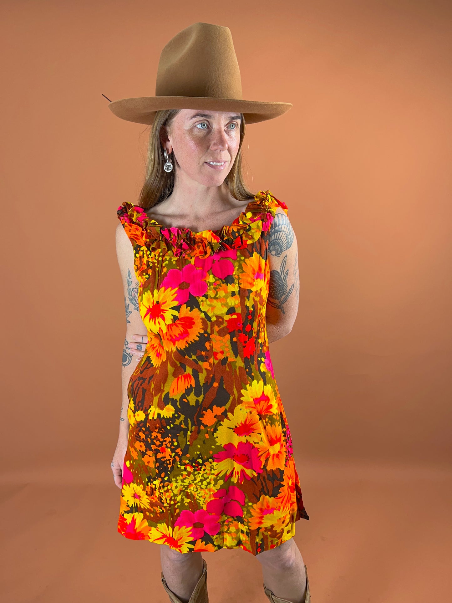 VINTAGE 60's Floral Mini Dress 10