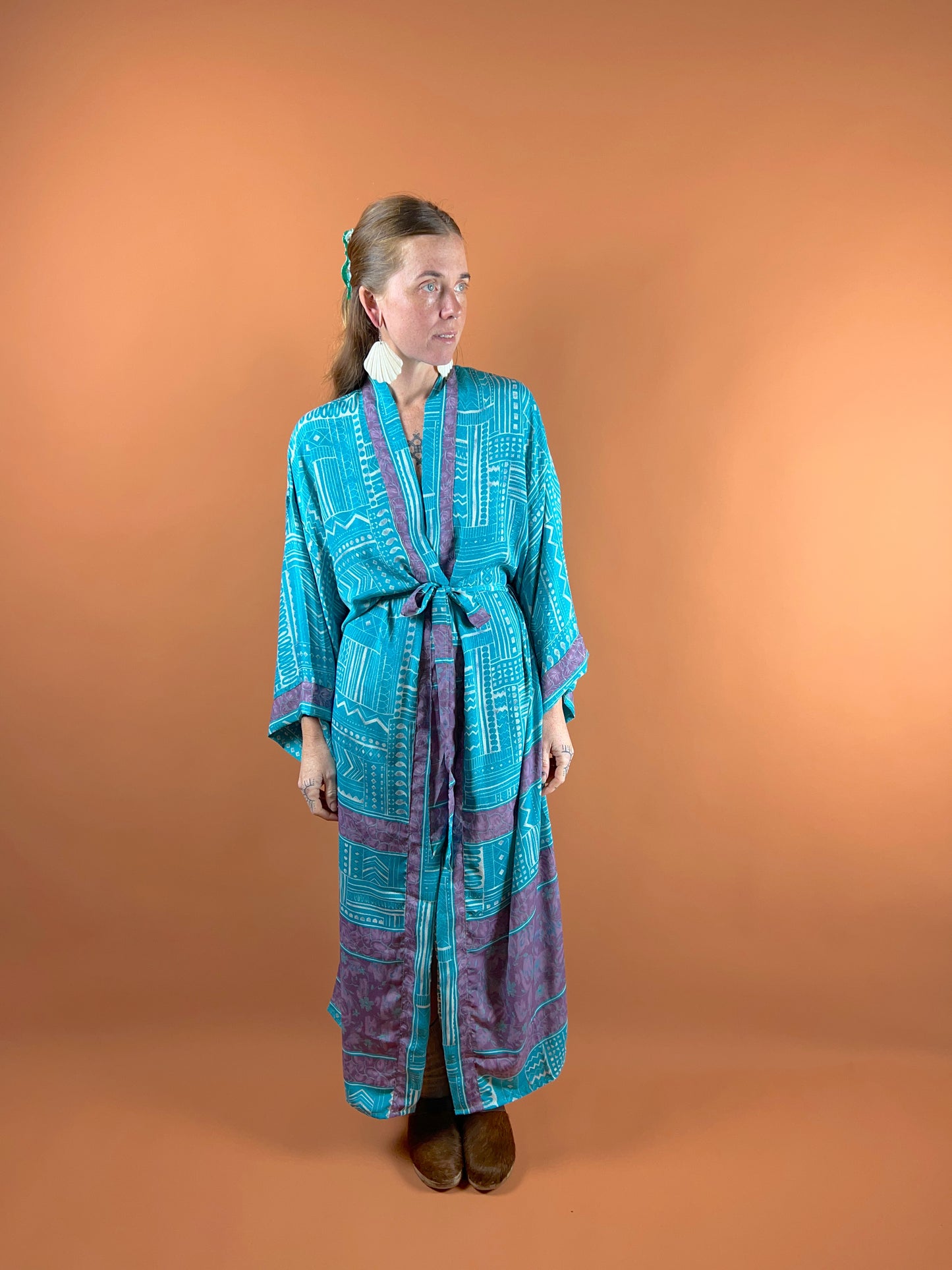 UPCYCLED Indian Silk Robe OS
