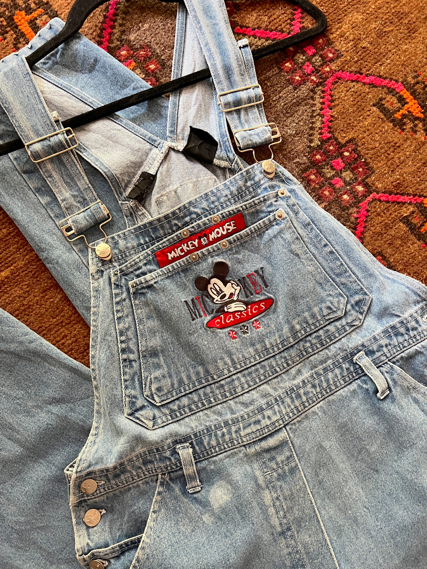 VINTAGE 80's Mickey Mouse Denim Overalls 16