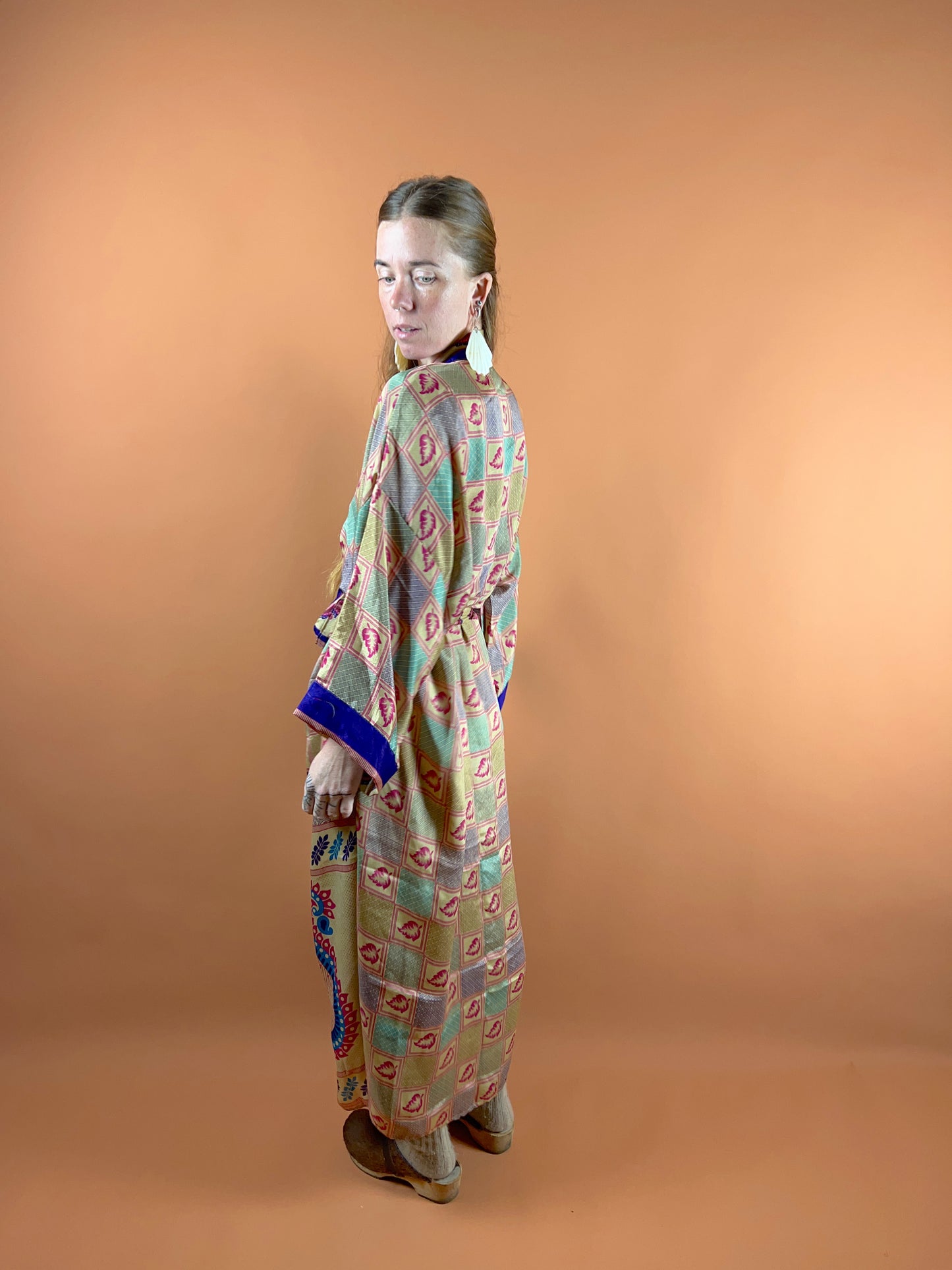 UPCYCLED Indian Silk Robe OS