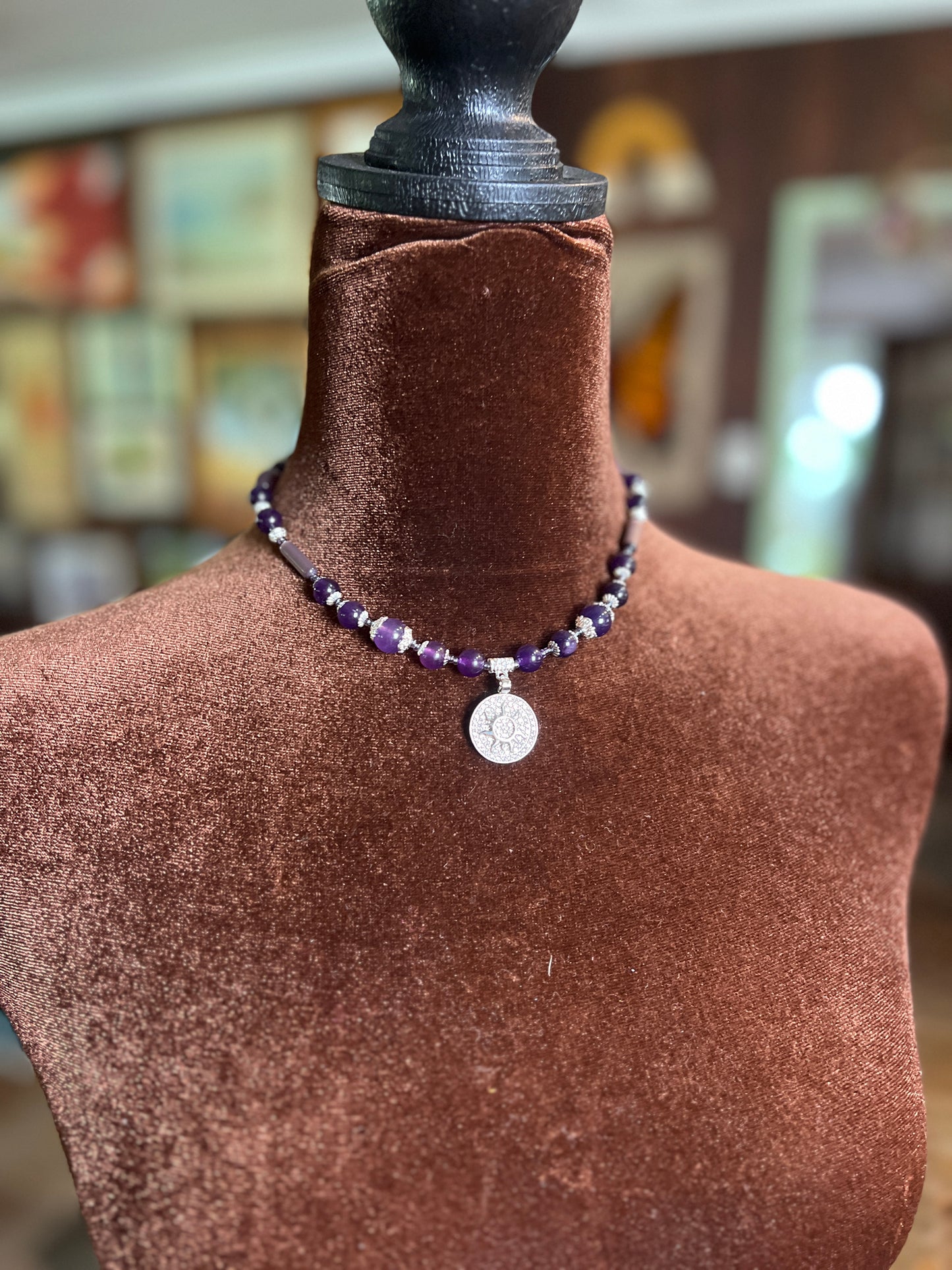 Moon Rae Amethyst Cats Eye Necklace