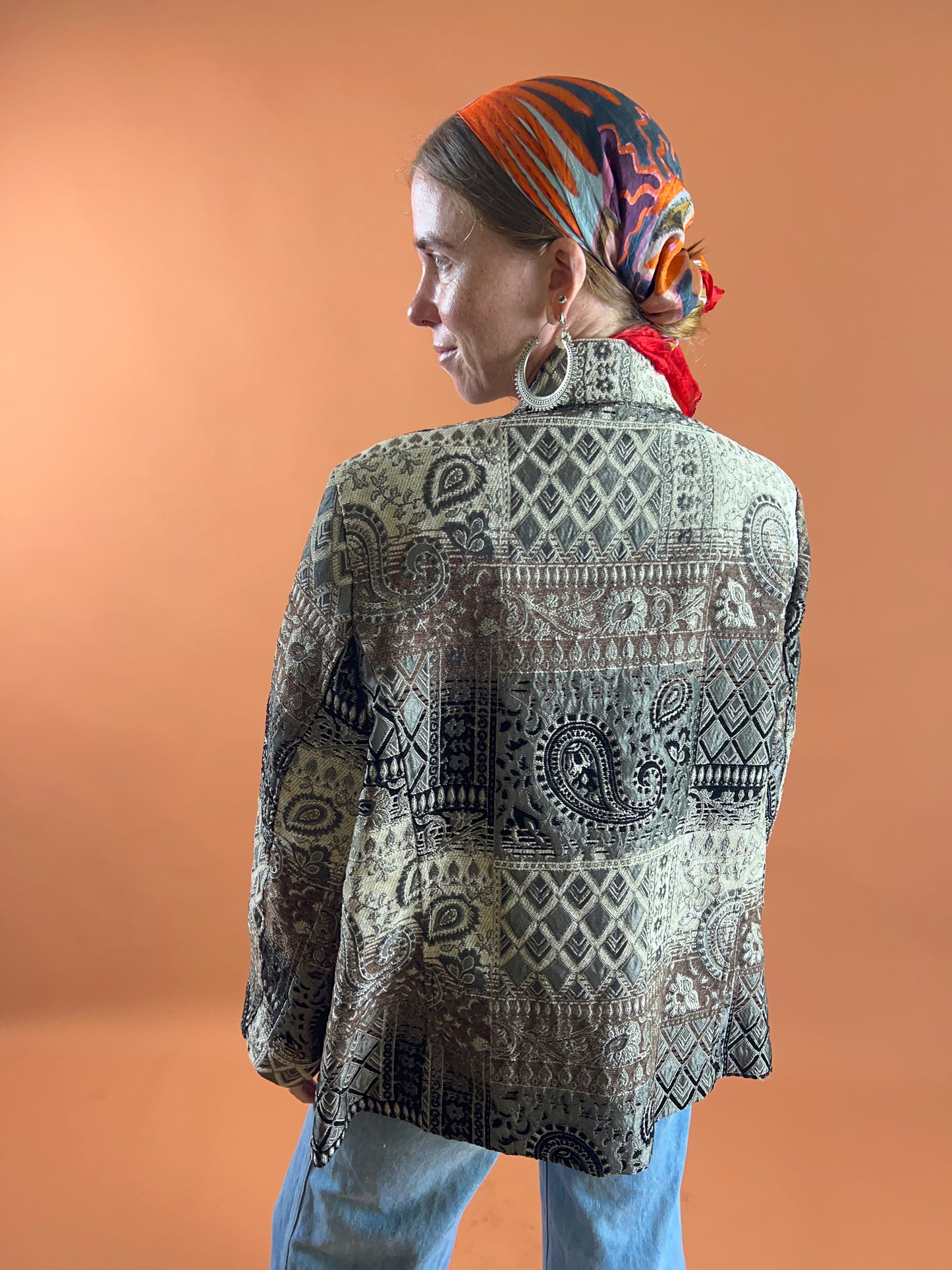 VINTAGE 80's Paisley Brocade Jacket 16