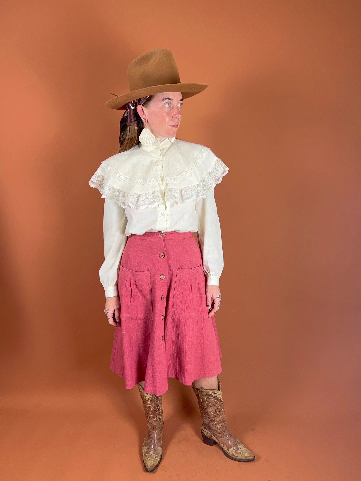 VINTAGE 60's Button Down Skirt 6