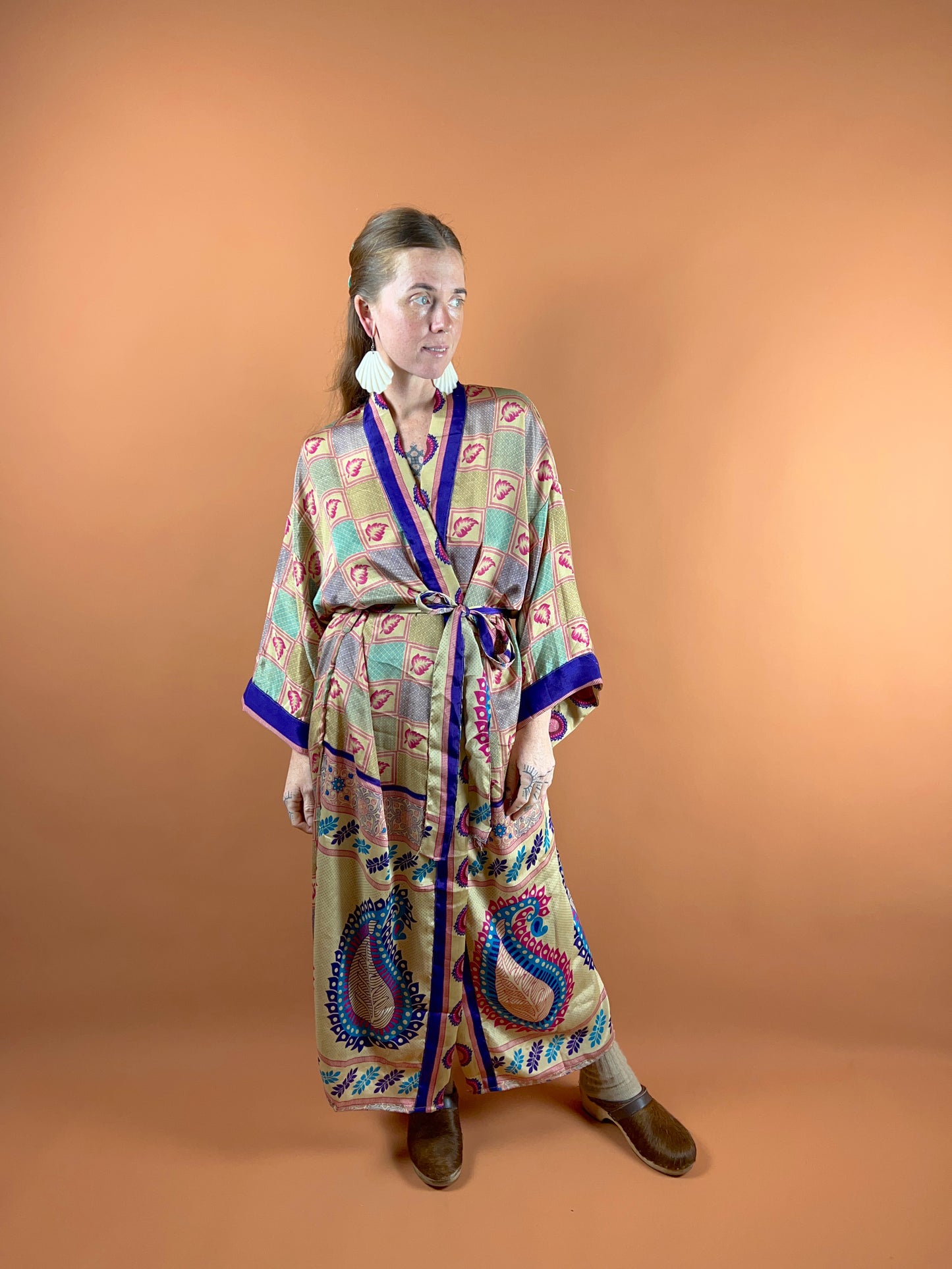 UPCYCLED Indian Silk Robe OS