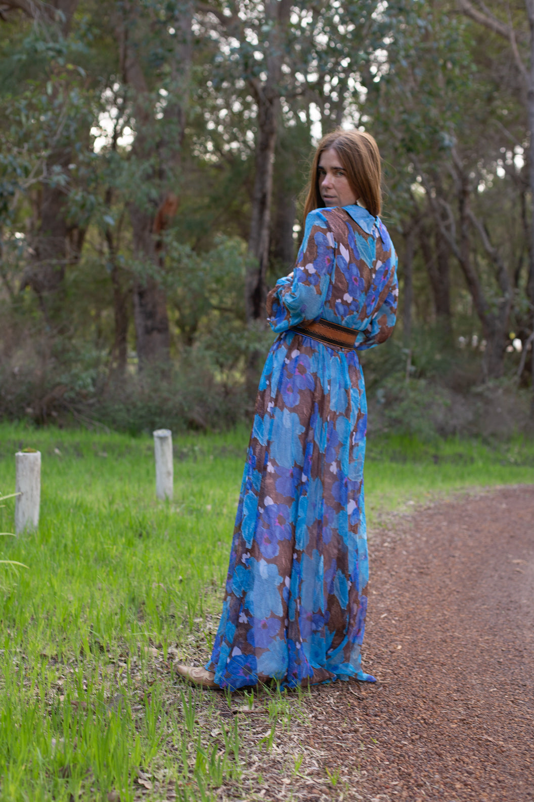 VTG 60’s Floral Maxi Dress 12-14