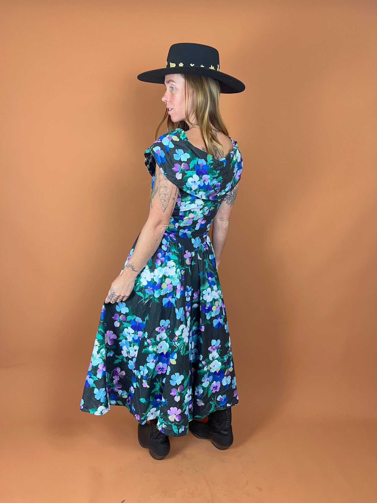 VTG 50's/60's Cotton Maxi Dress 12