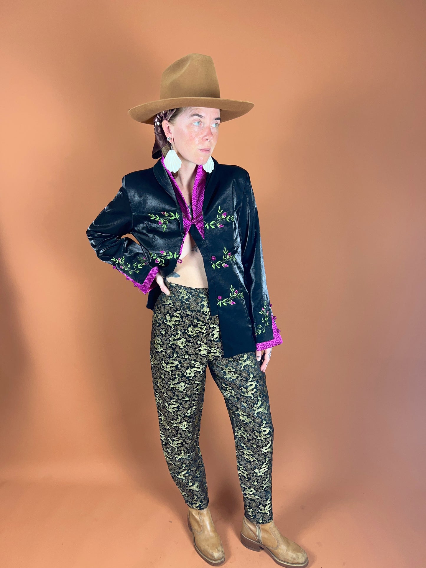 VINTAGE Chinese 70's Embroidered Jacket 10-12