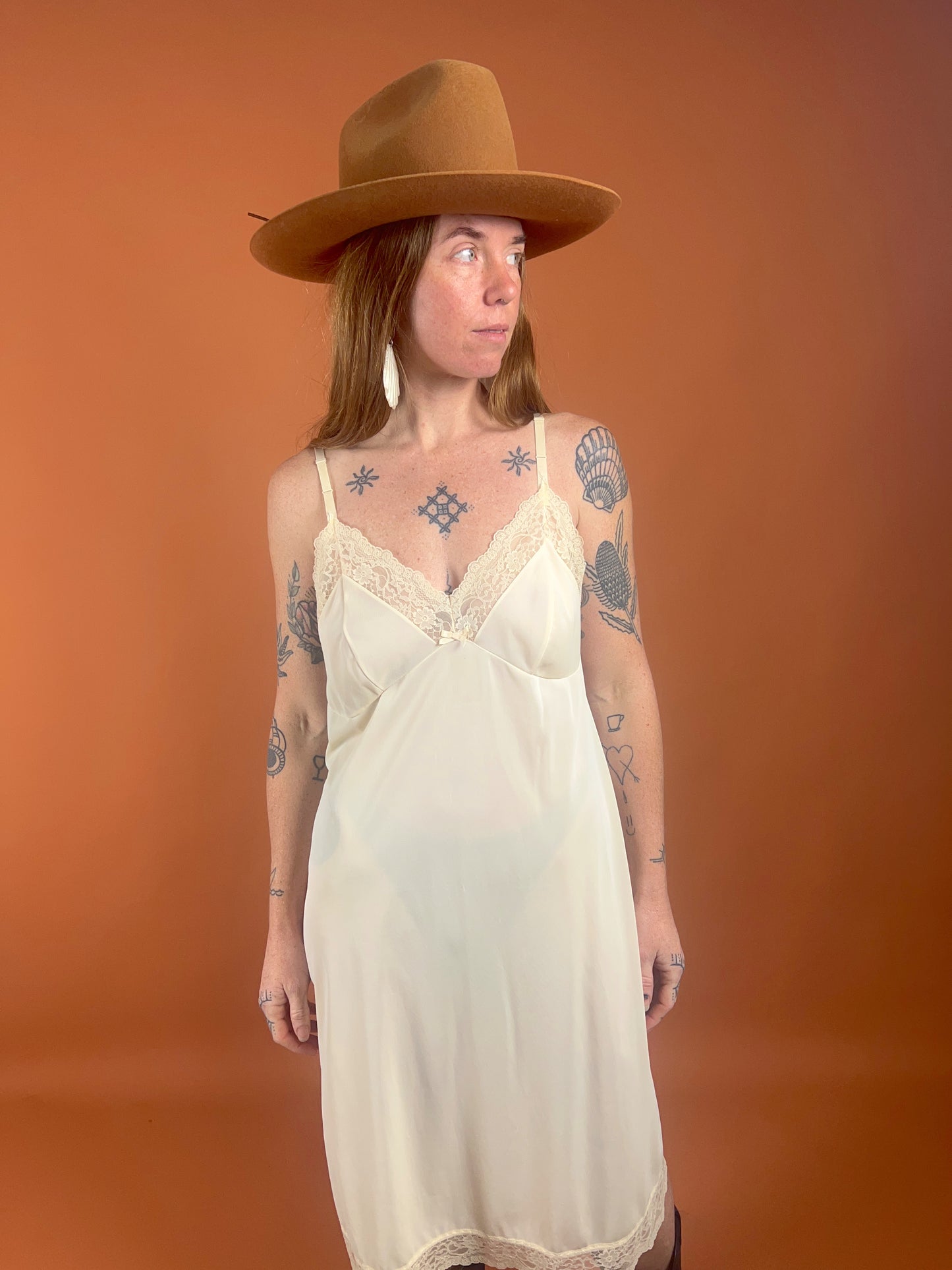 VTG 70’s Cream Australian Made Slip Dress 12