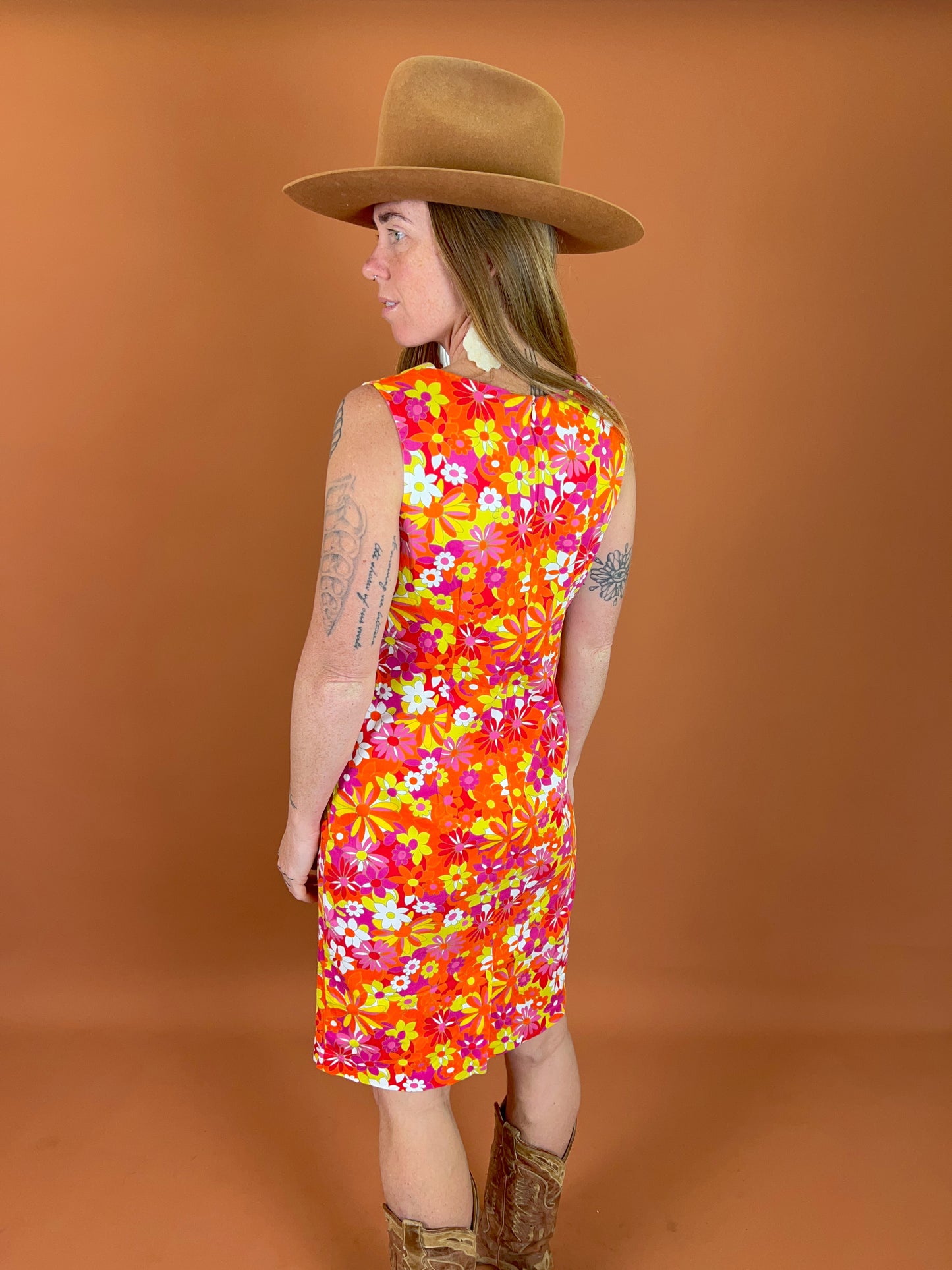 VINTAGE 80's/90's Floral Cotton Mini Dress 10