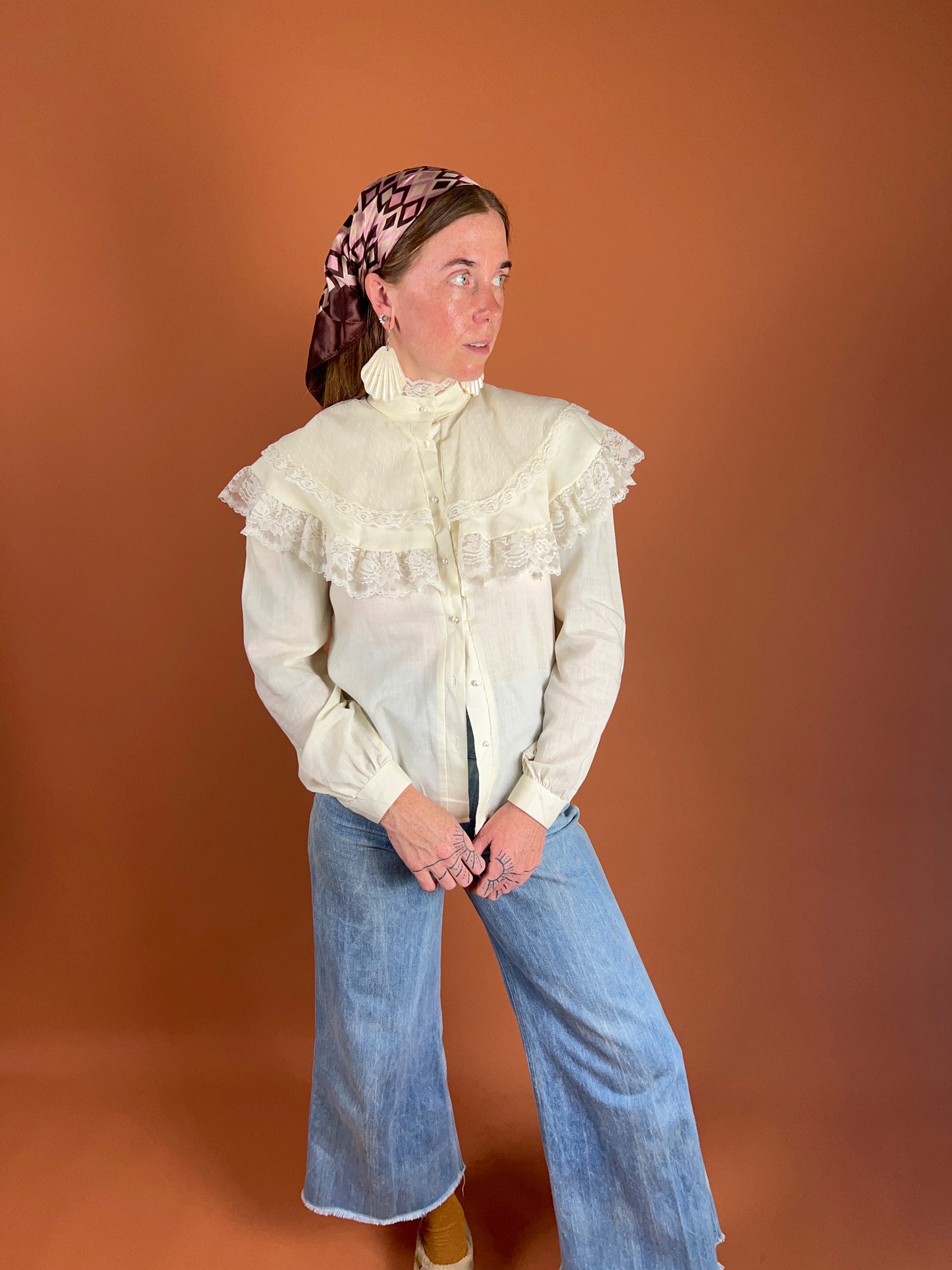 VINTAGE 50's/60's USA Made Lace Shirt 8-10