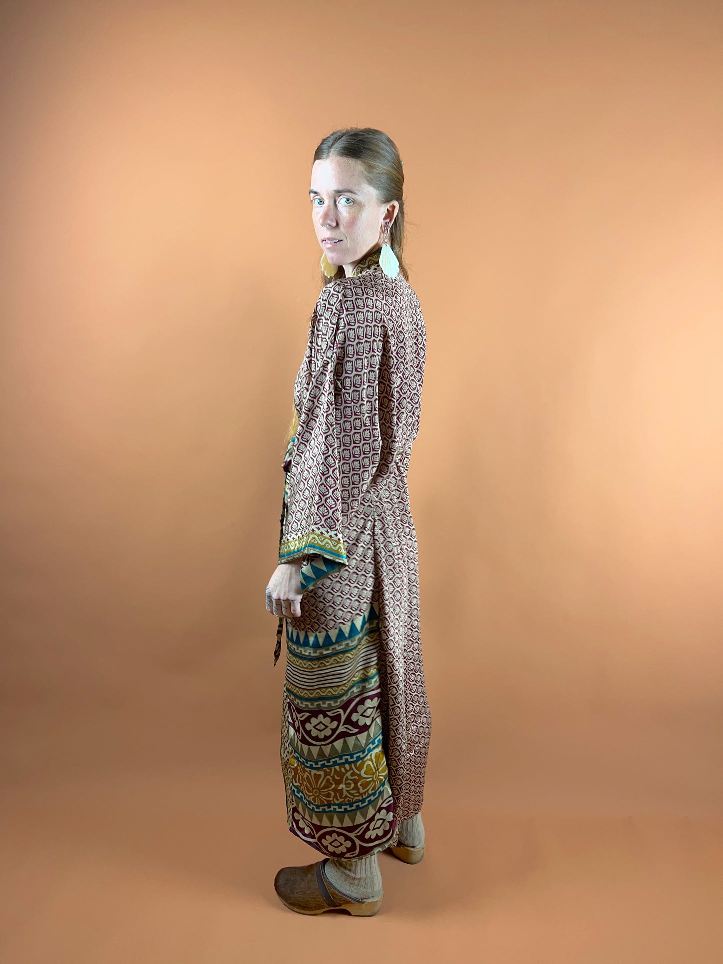 UPCYCLED Indian Silk Robe OS