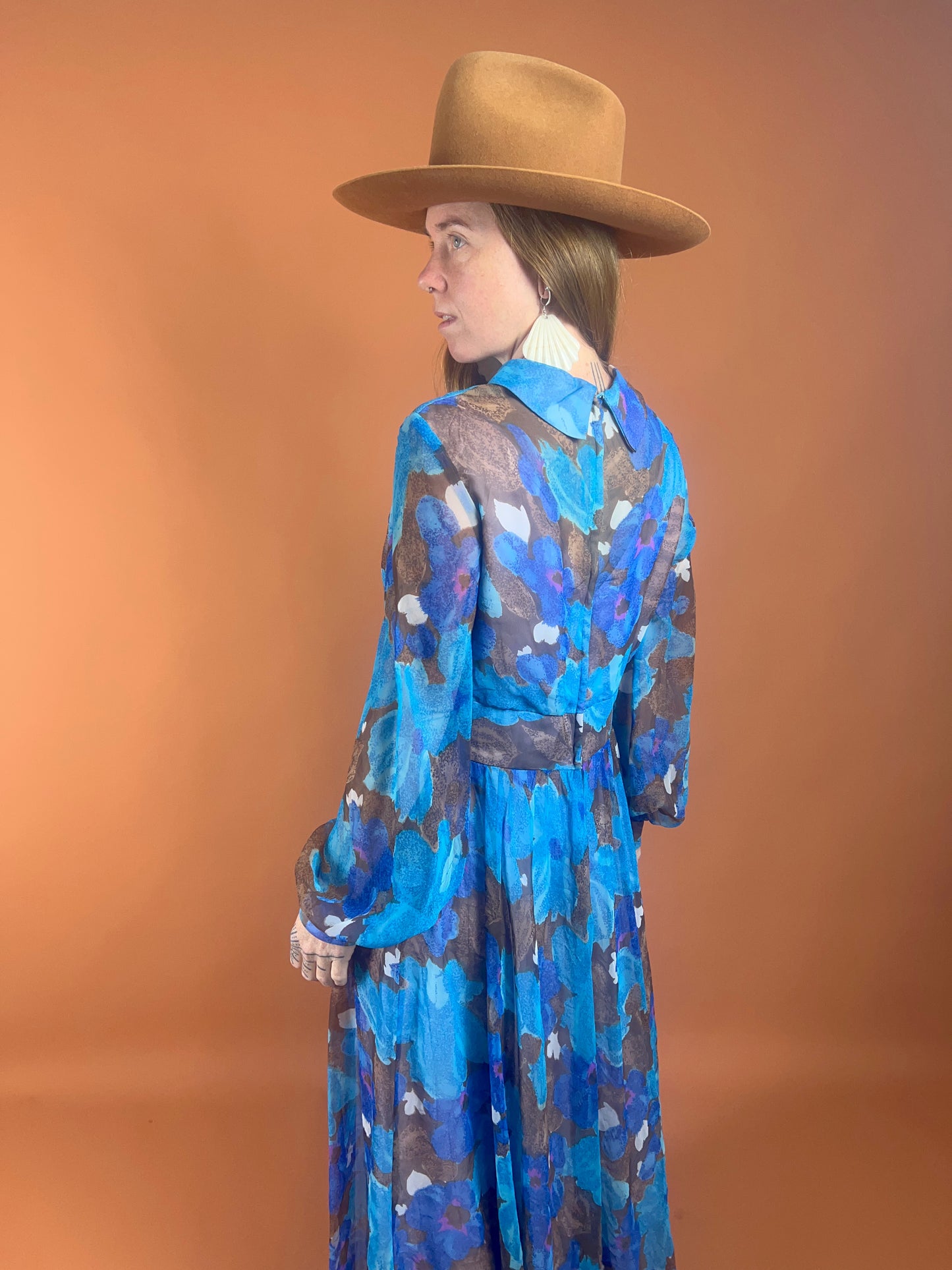 VTG 60’s Floral Maxi Dress 12-14