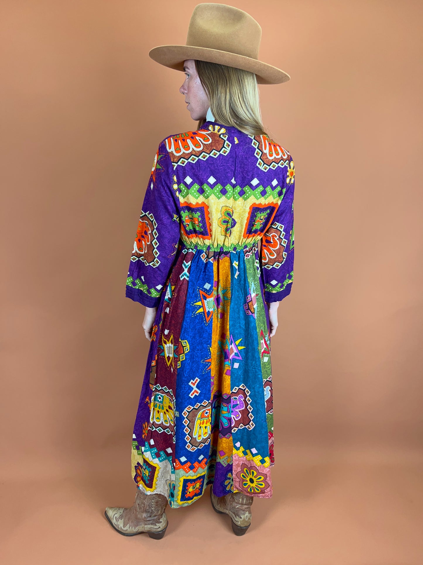 VINTAGE 80's Printed Maxi Dress 10