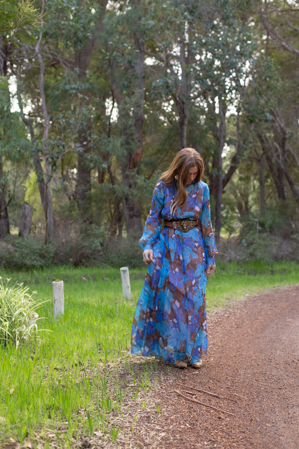 VTG 60’s Floral Maxi Dress 12-14