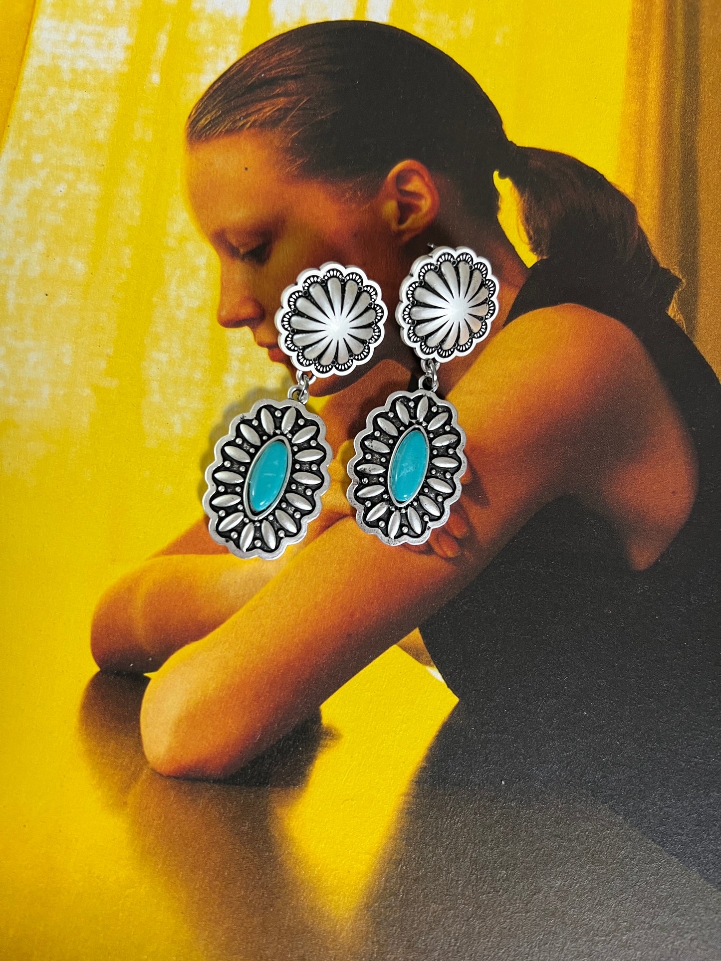 ISAC Boho Turquoise Post Earrings