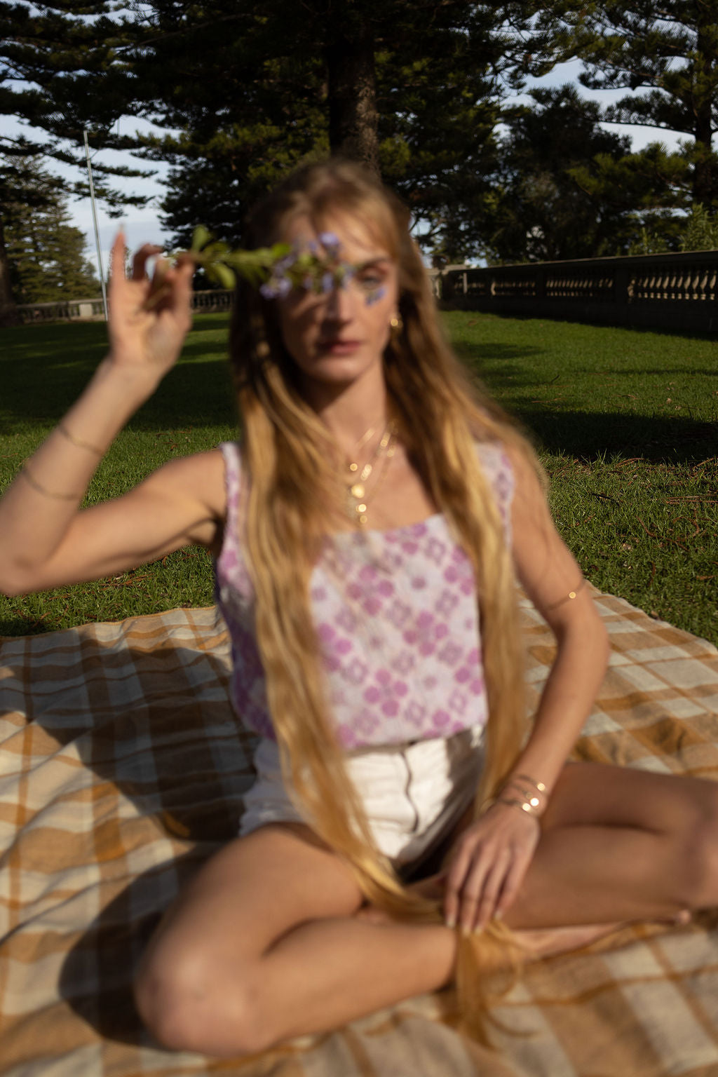 SECOND SHINE SLOW FASHION Vintage Floral Towel Up-cycled Top 6-12