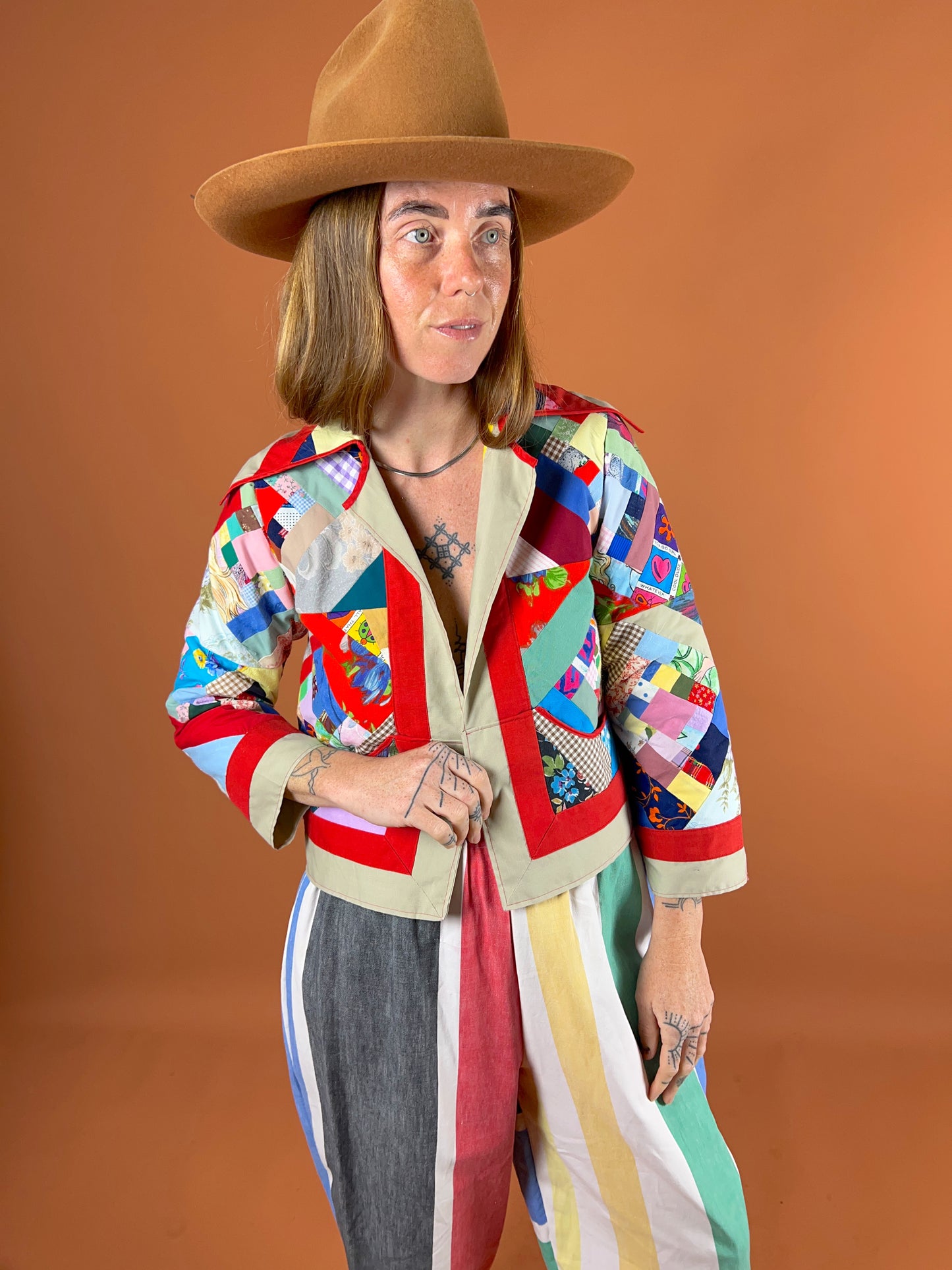 SECOND LOVE SLOW FASHION Upcycled Vintage Quilt Jacket 8