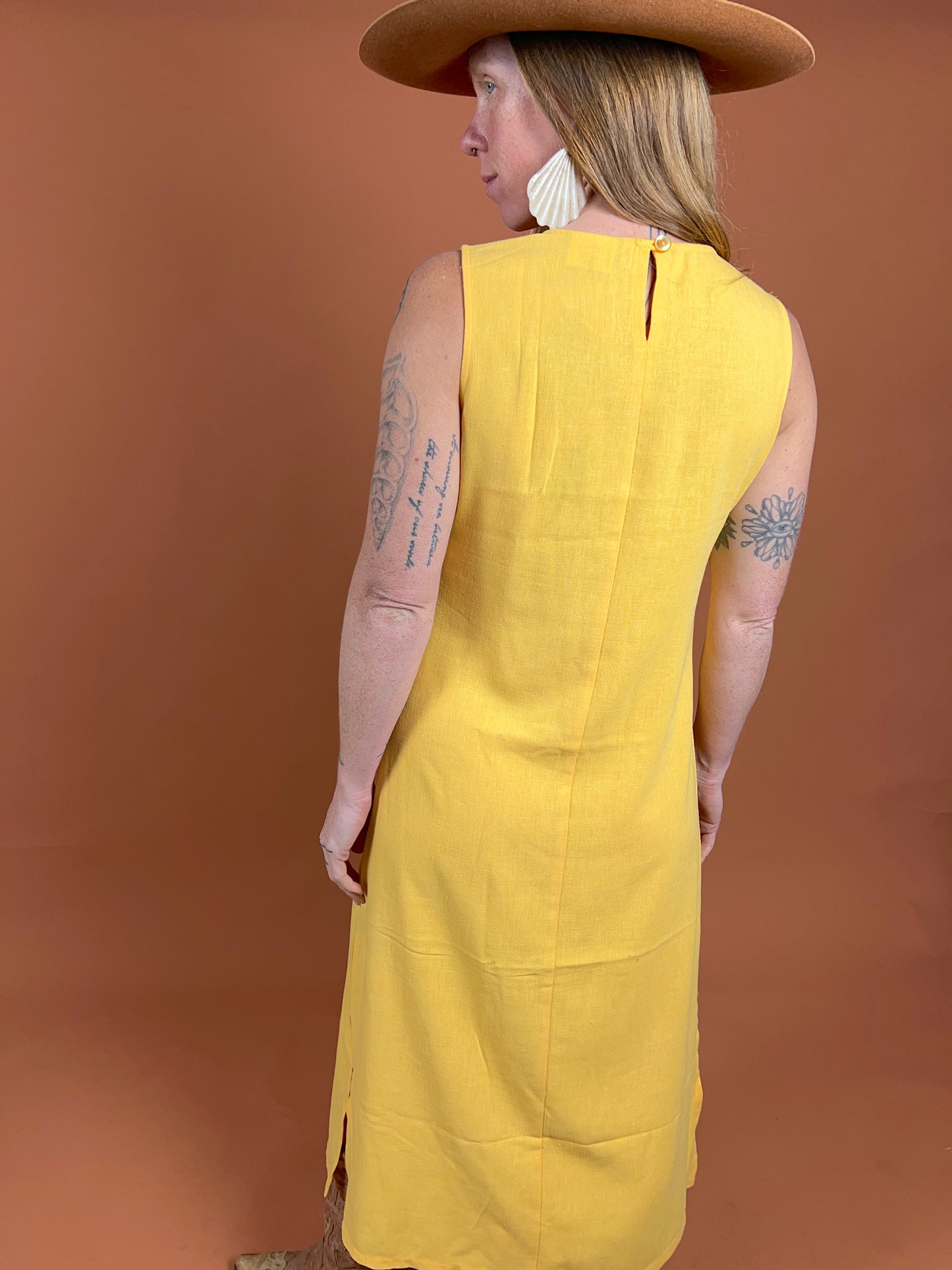 VINTAGE 90's Pastel Yellow Dress 8