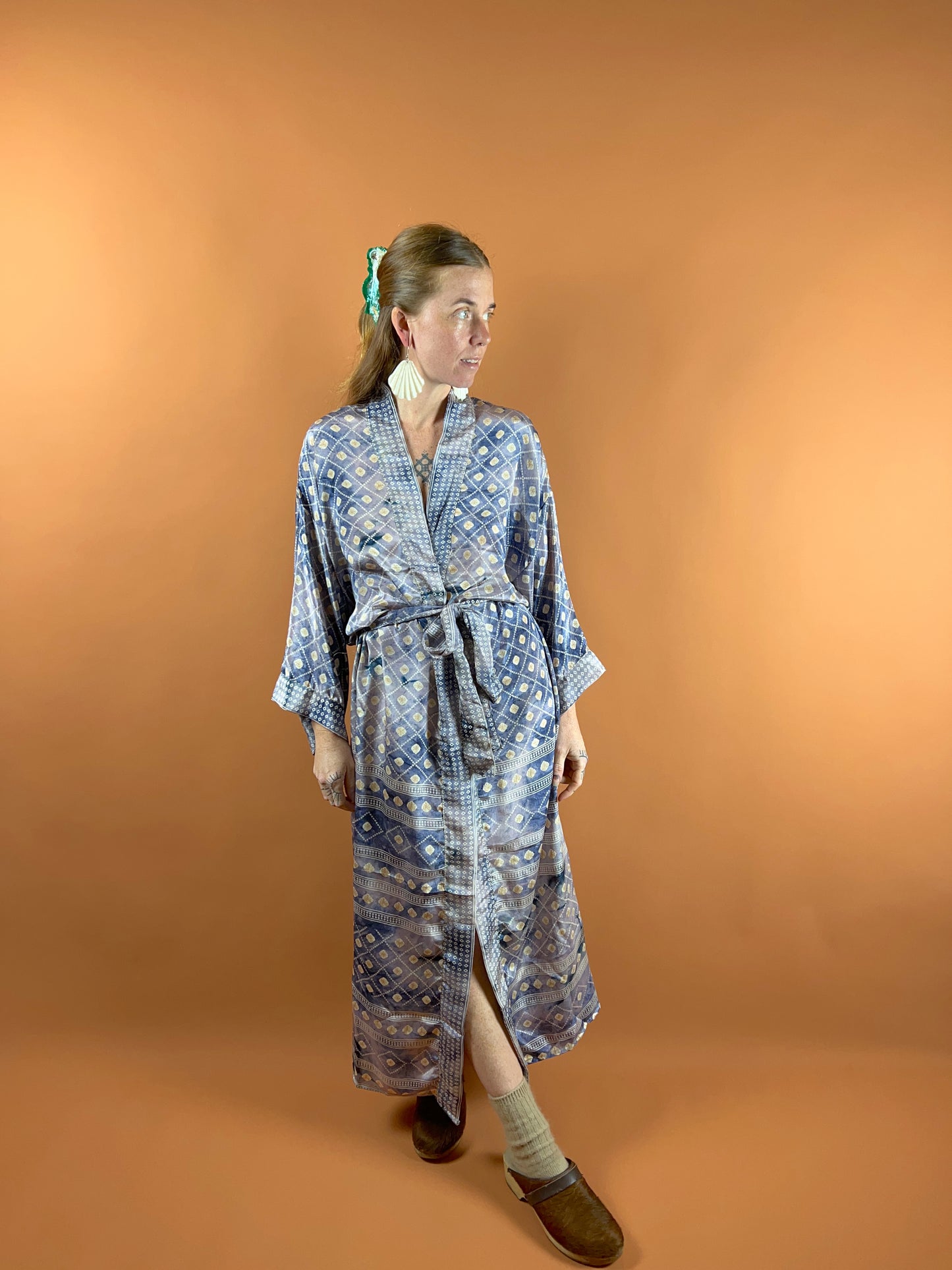 UPCYCLED Indian Silk Robe OS