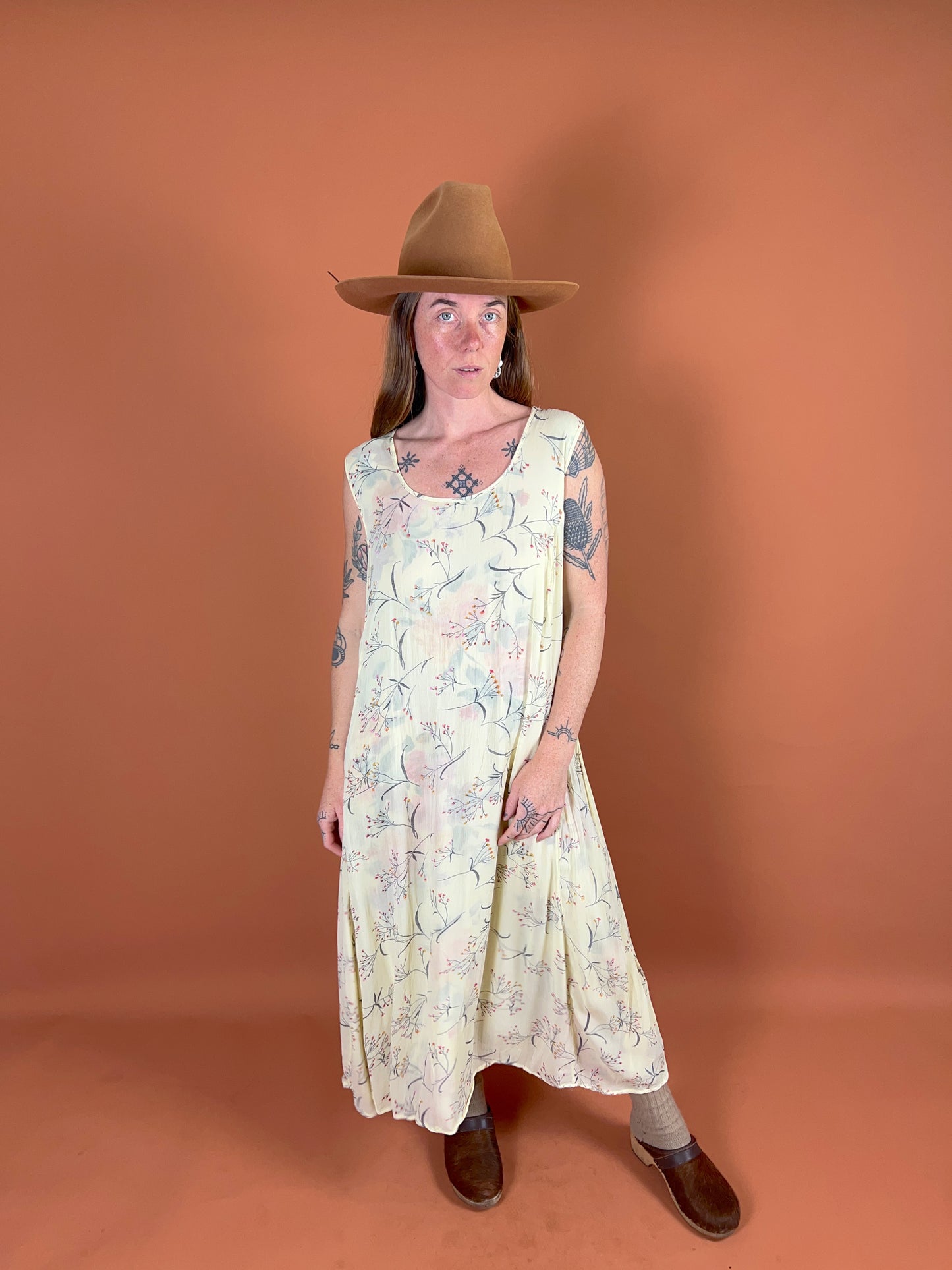 VINTAGE 90's Floral Reversible Maxi Dress 14