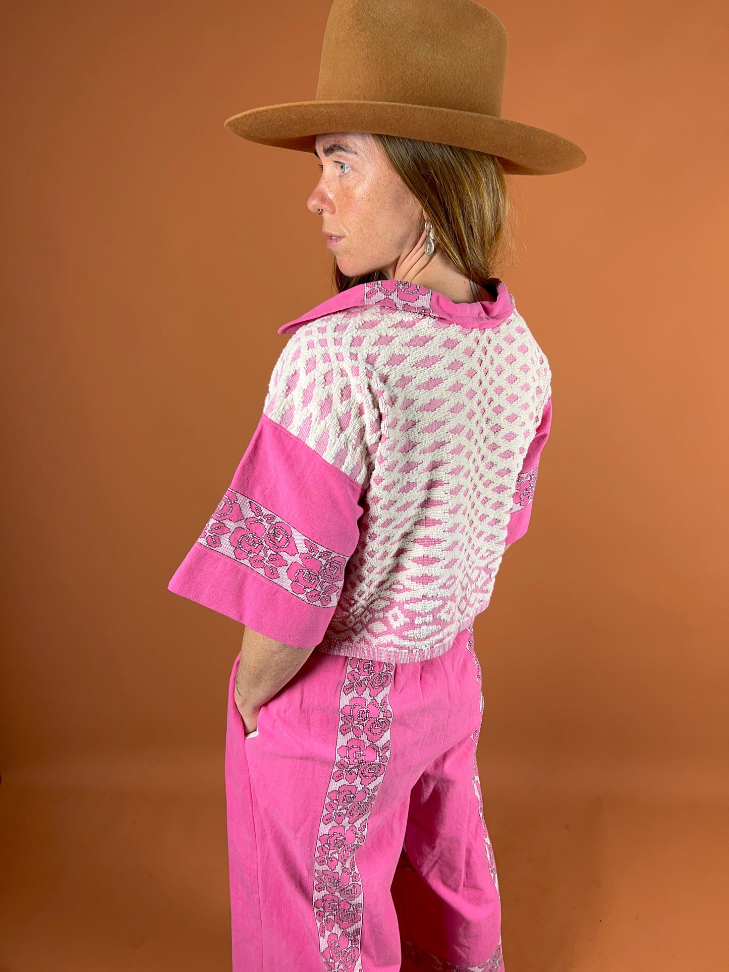 SECOND LOVE SLOW FASHION Upcycled Vintage Tablecloth & Towel Shirt 12-14