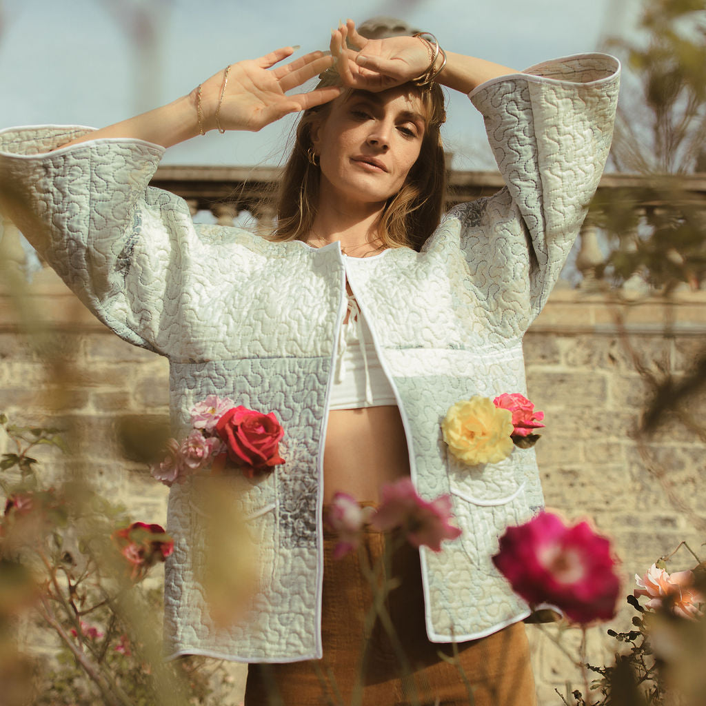SECOND SHINE SLOW FASHION Up-cycled Quilt Jacket 8-10