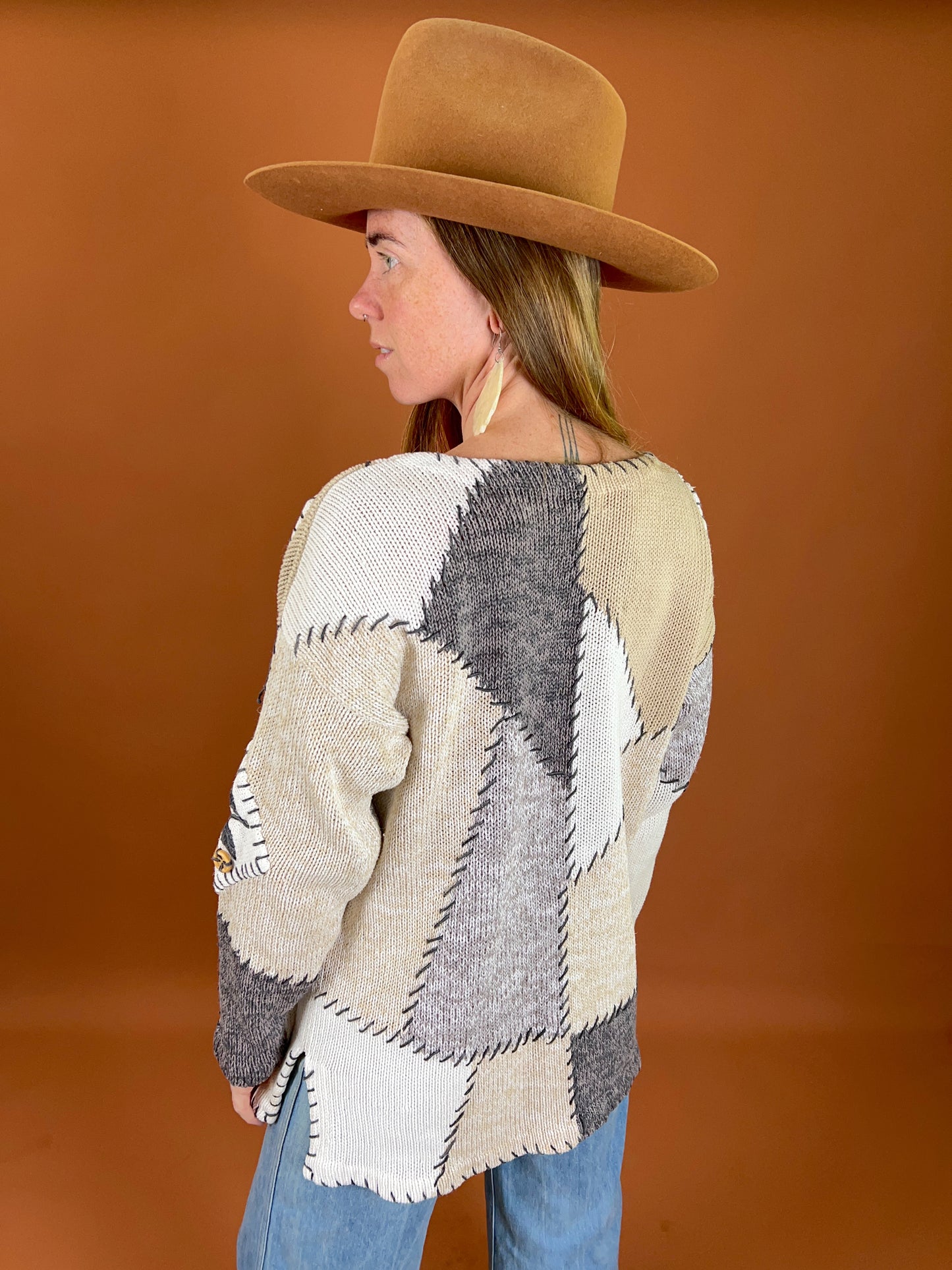 VINTAGE 80's Cotton Knit Animal Jumper 10-12