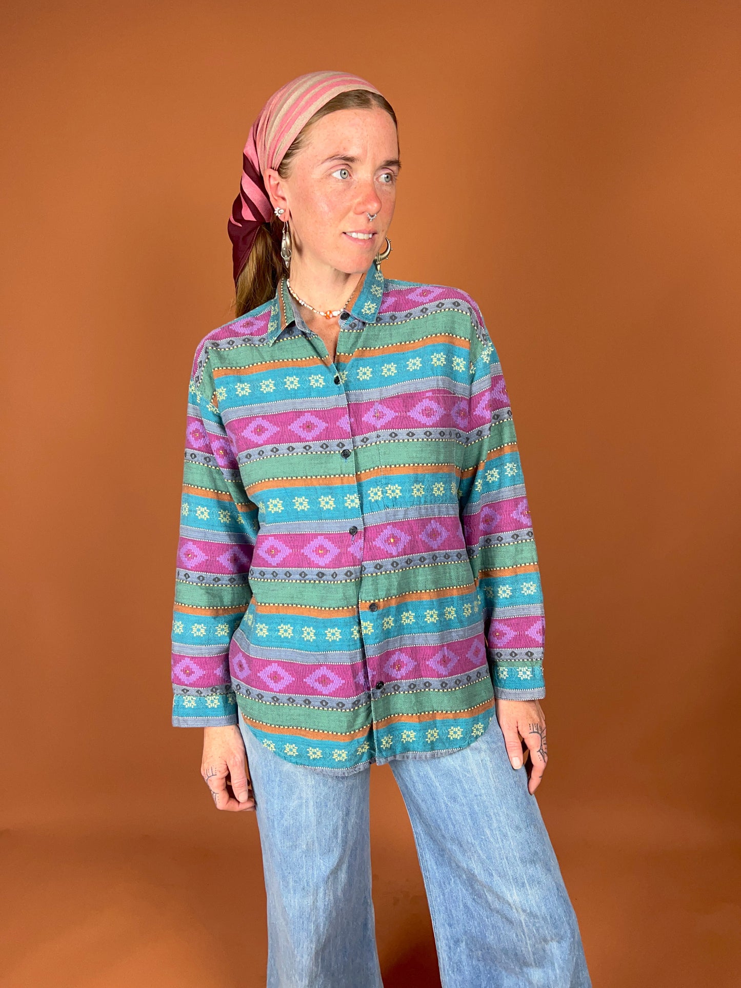 VTG 70's Woven Cotton Shirt 12-14