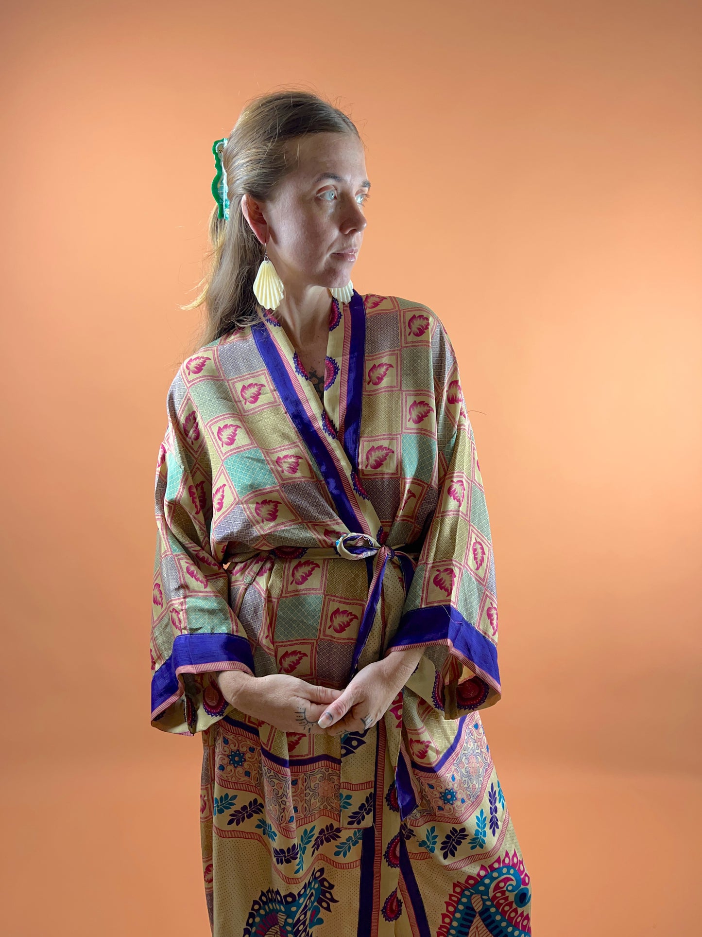 UPCYCLED Indian Silk Robe OS