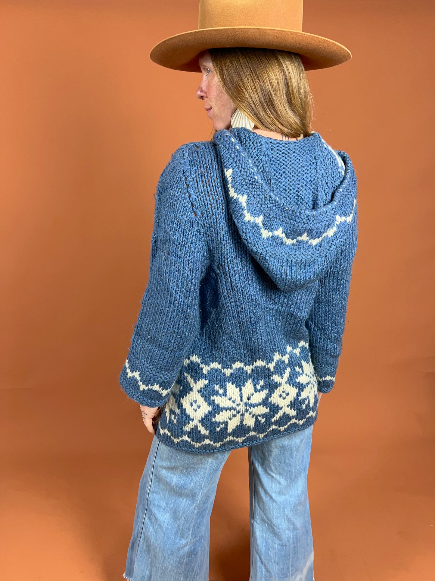 VINTAGE 60's Knit Hooded Cardigan 10-12
