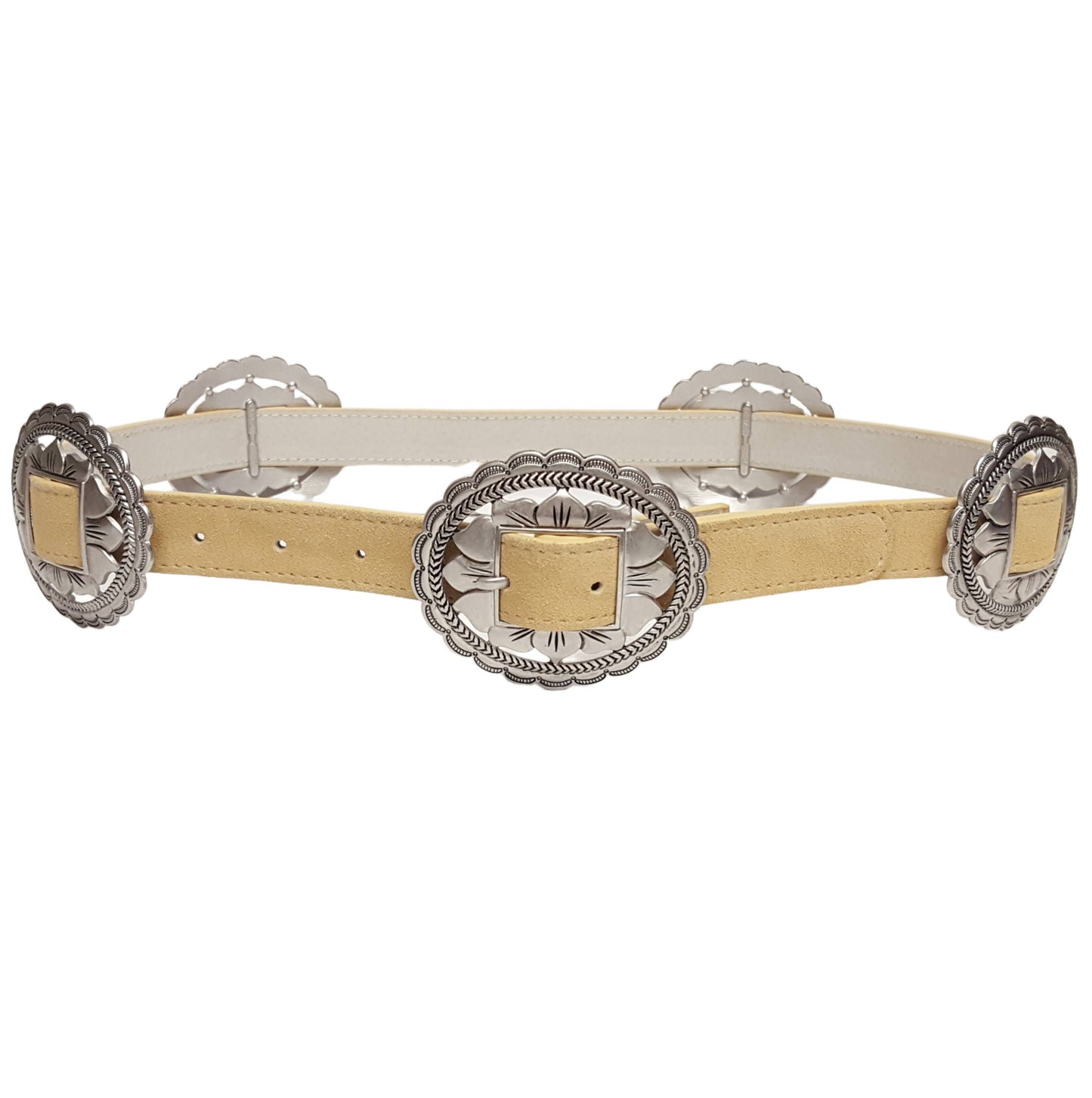 Suede Sunflower Concho Belt Sand