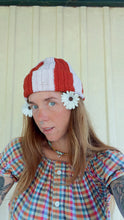Load image into Gallery viewer, COFFEE MONEY Red Stripe Cotton Crochet Beanie