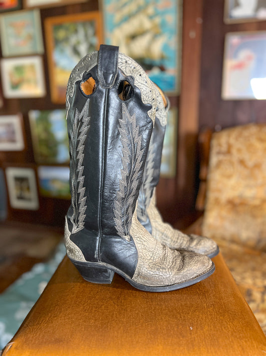 VINTAGE Two Tone Cowboy Boots 7.5/38
