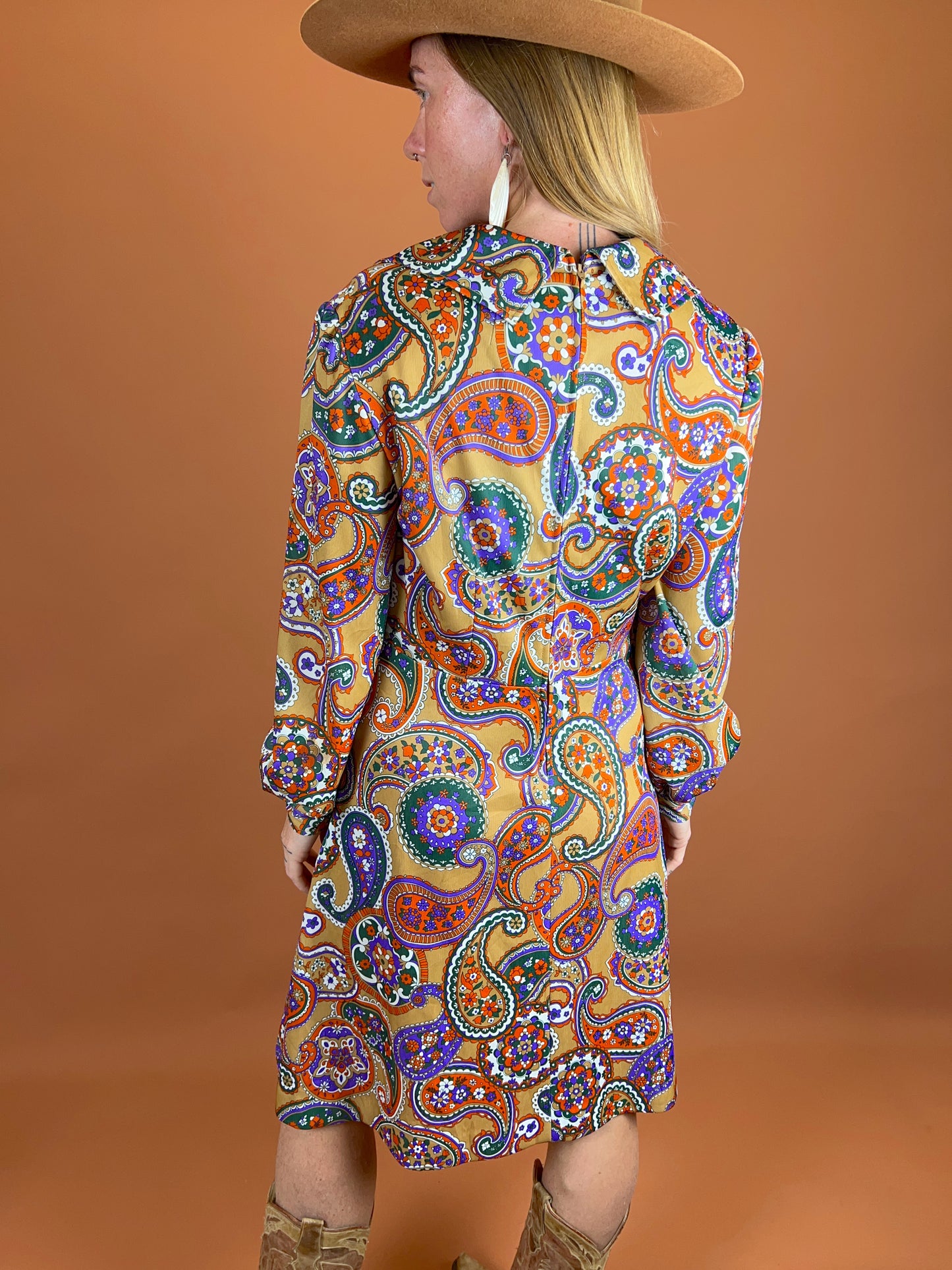 VINTAGE 60's Paisley Mini Dress 10-12